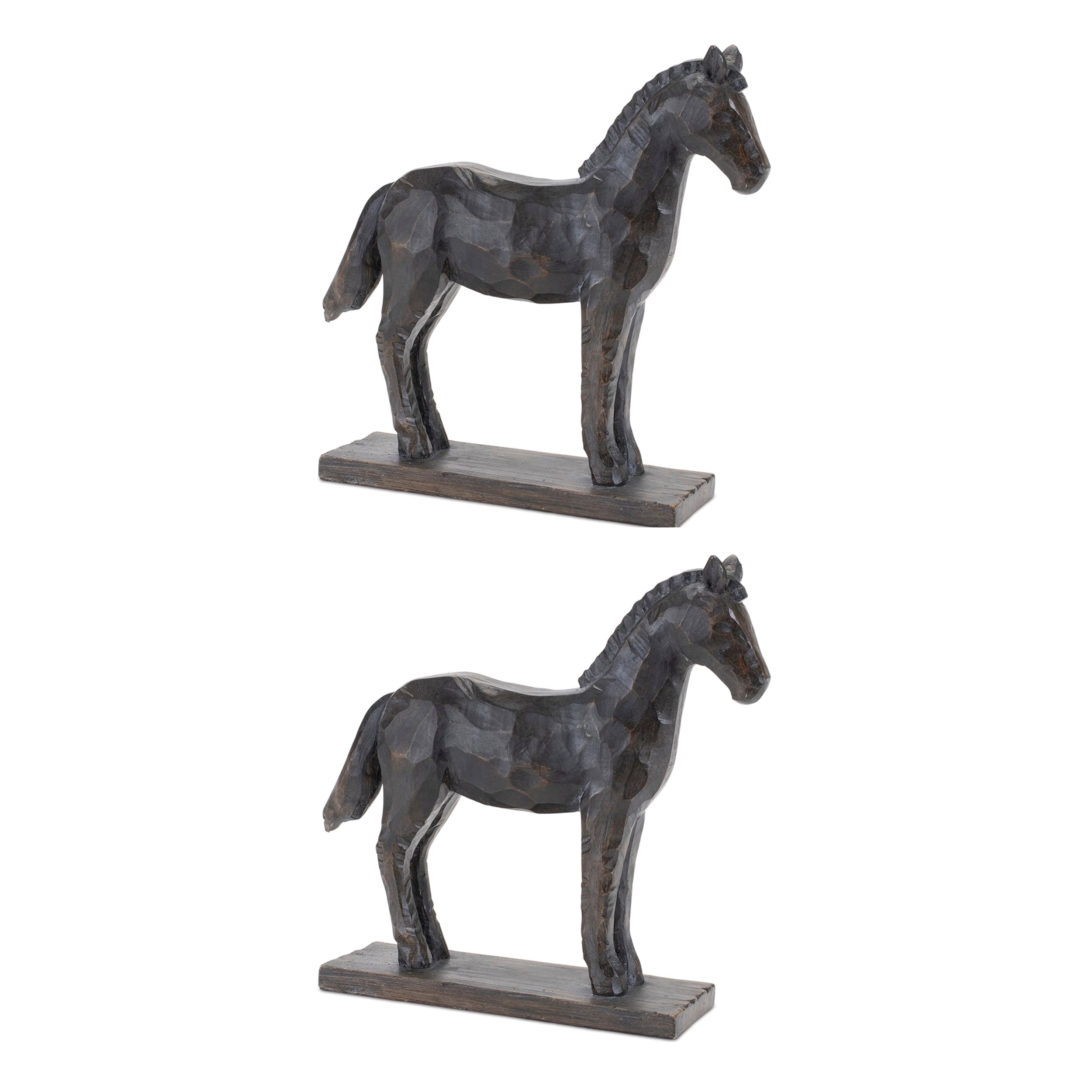 Standing Horse with Base, Set of 2