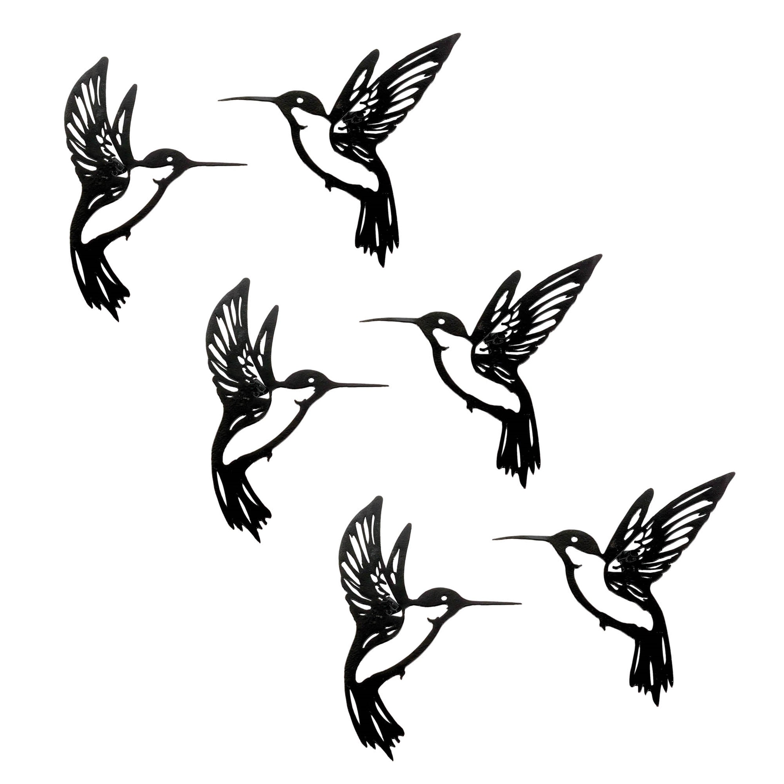 Metal Hummingbird Wall Accent , Set of 6