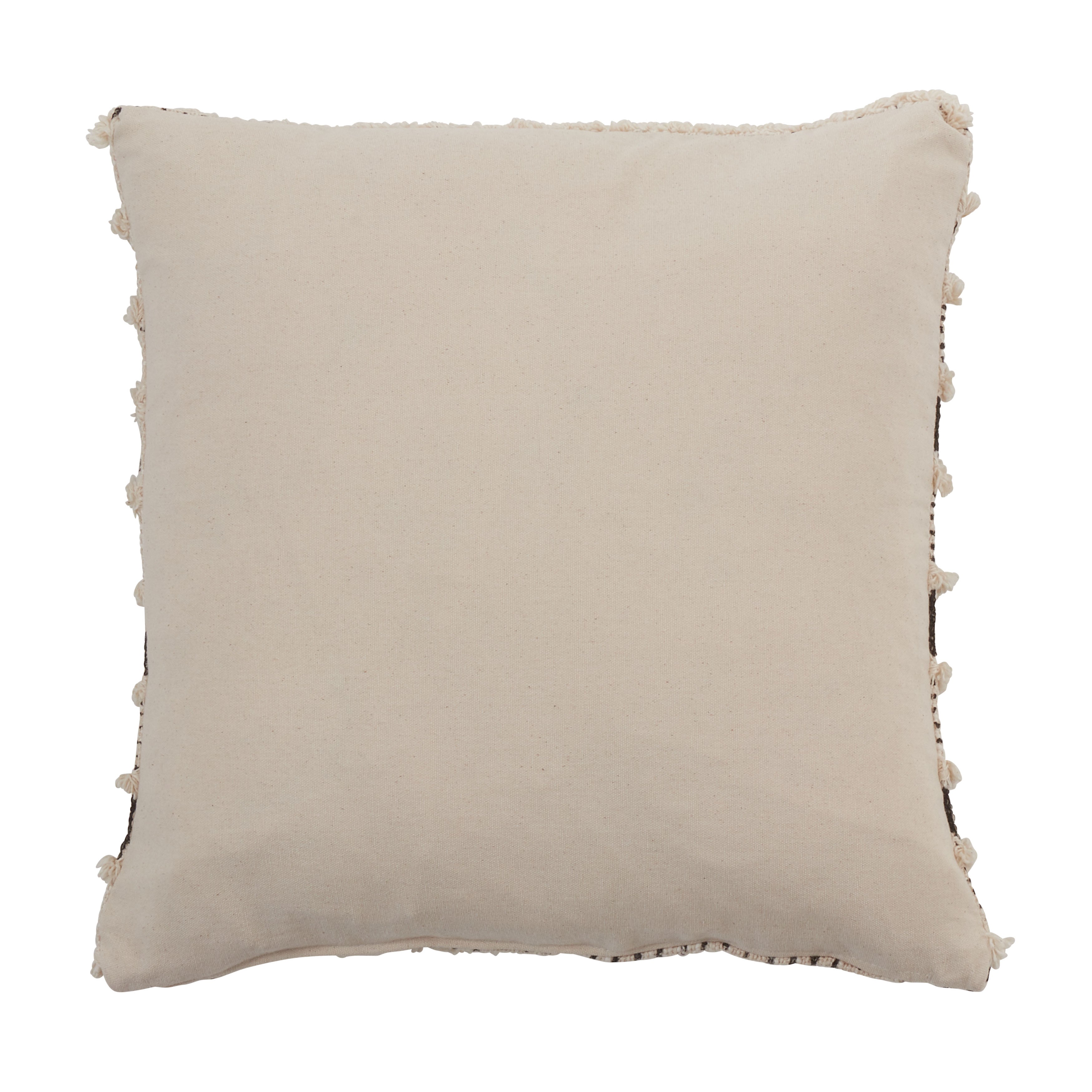Tufted Block Print Poly Filled Throw Pillow