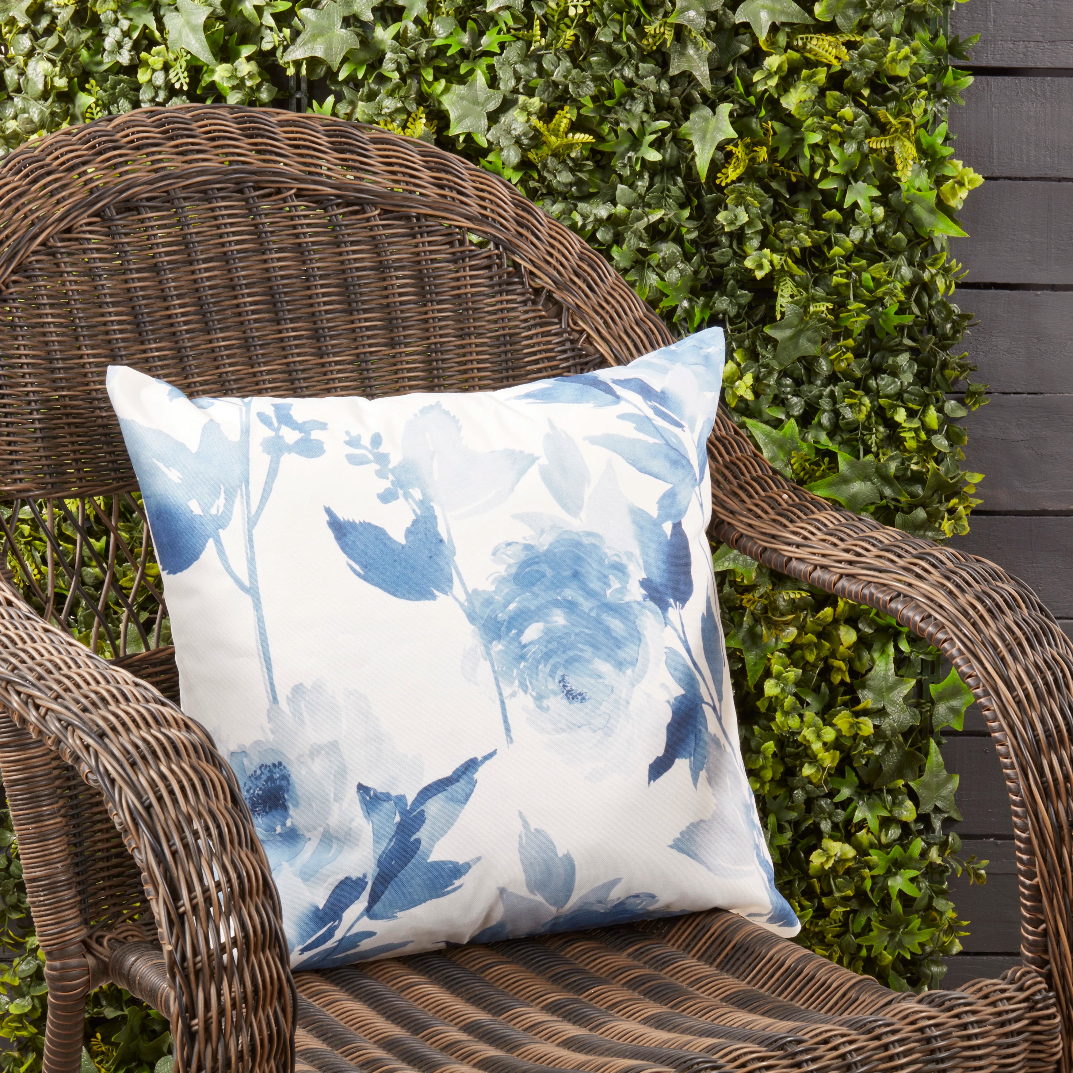Blossom Breeze Floral Outdoor Polyester Filled Throw Pillow
