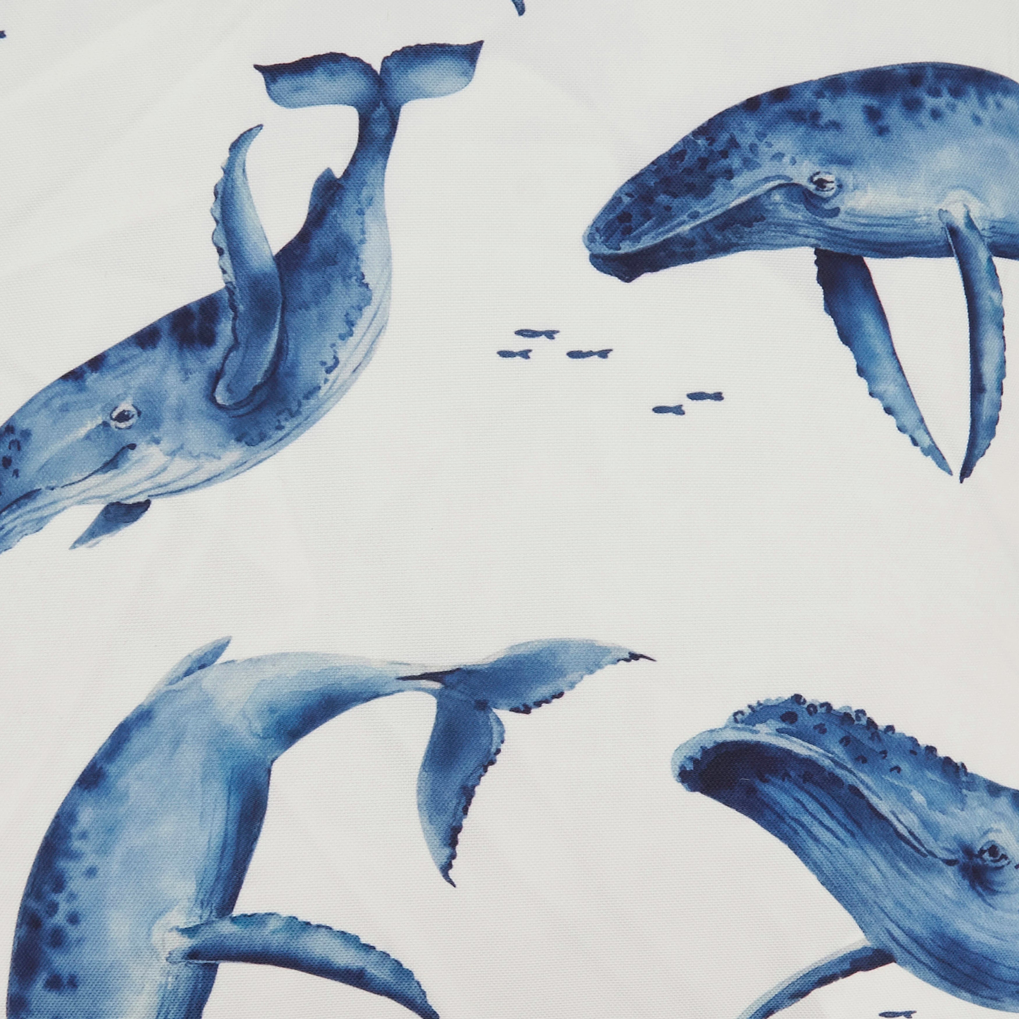Playful Whales Outdoor Polyester Filled Throw Pillow