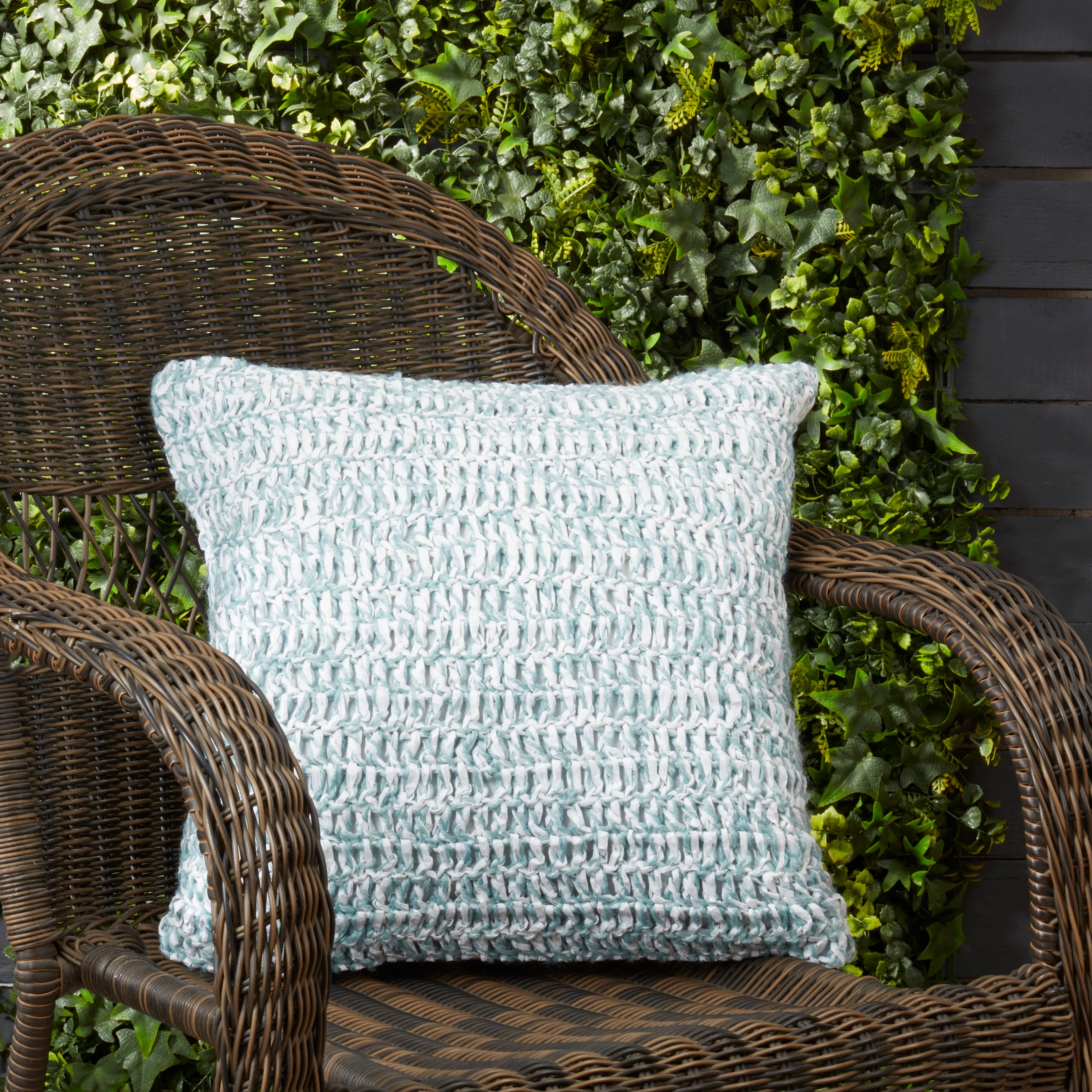 Outdoor Zen Raffia Polyester Filled Throw Pillow