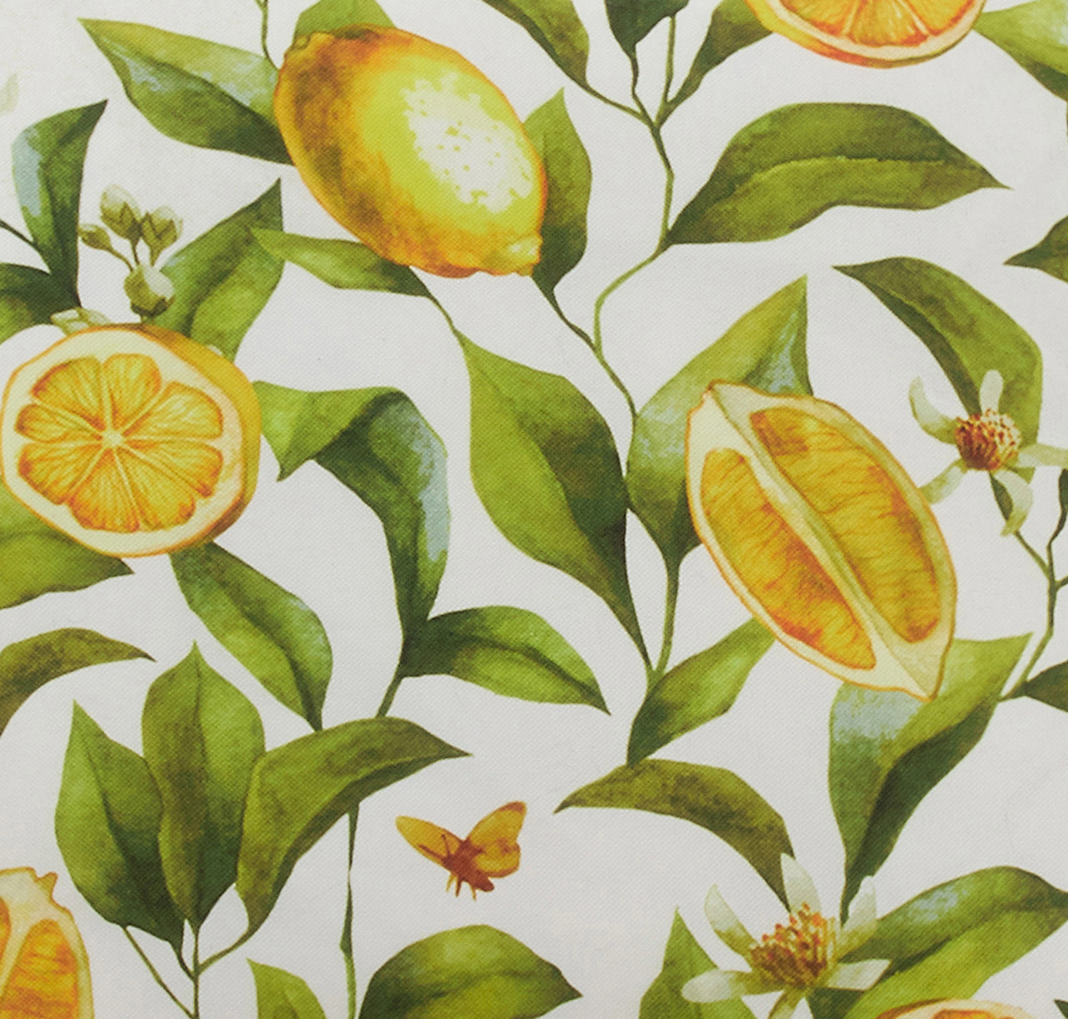 Lemons Design Outdoor Throw Polyester Filled Throw Pillow