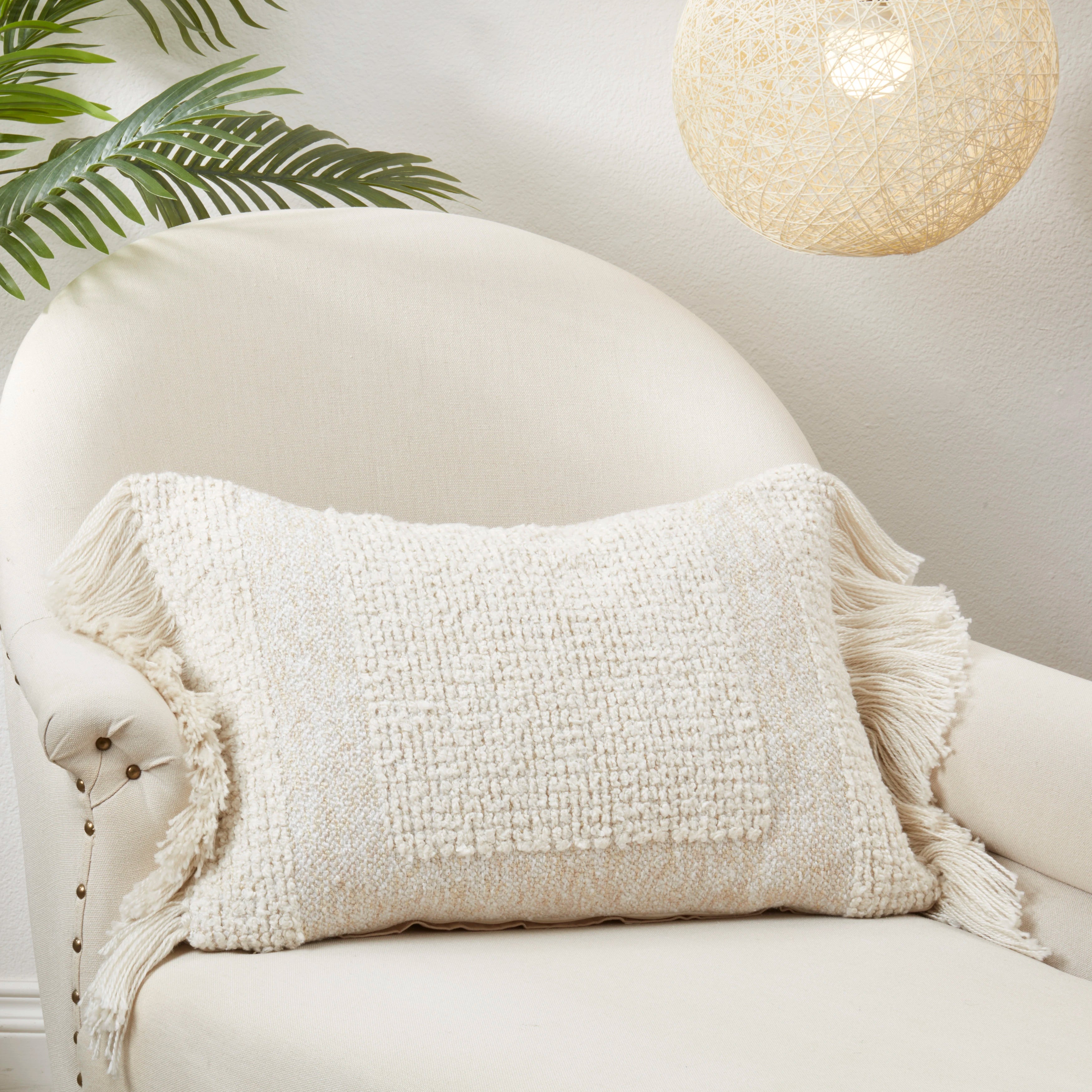 Fringe Haven Outdoor Polyester Filled Throw Pillow