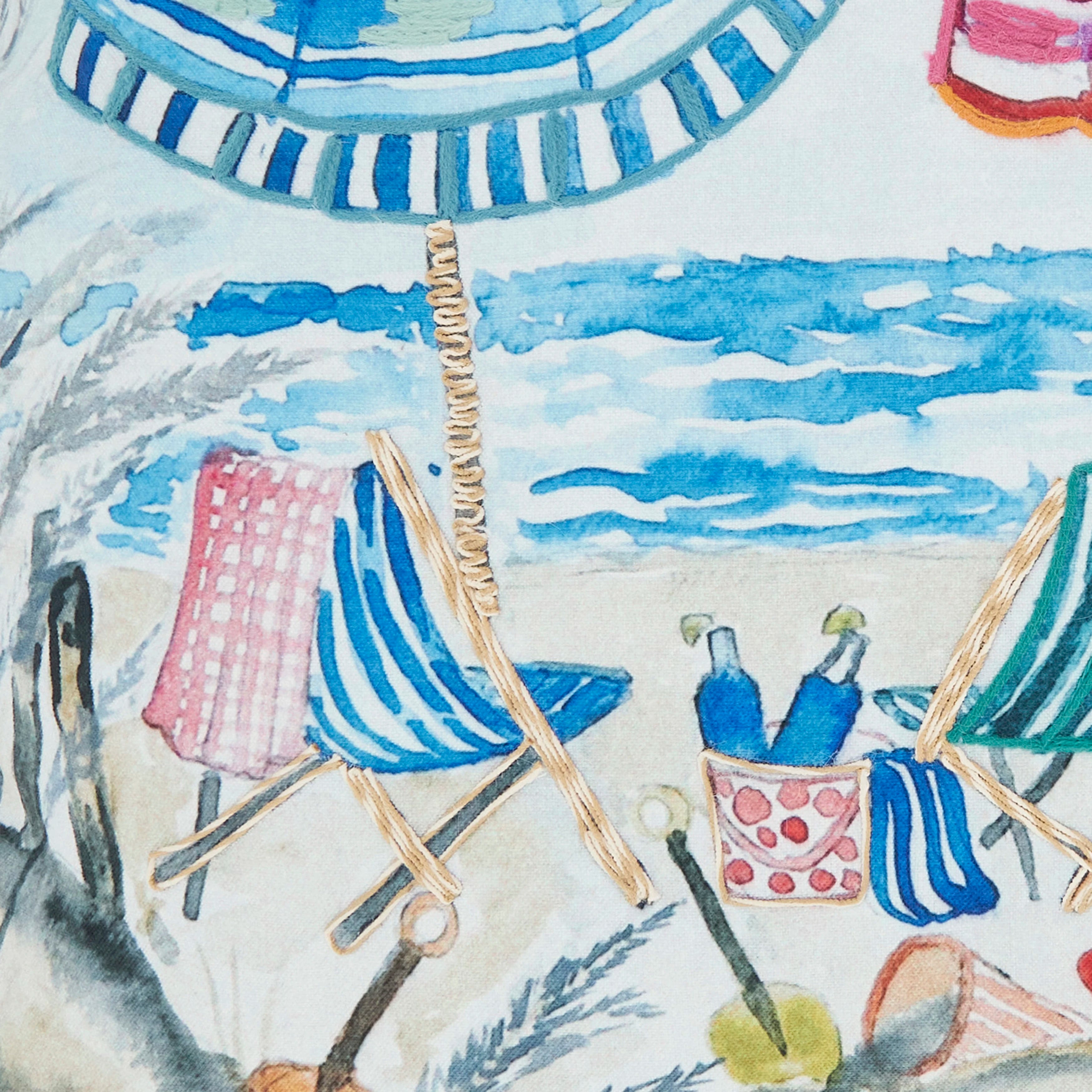 Colorful Outdoor Beach Umbrellas Polyester Filled Throw Pillow