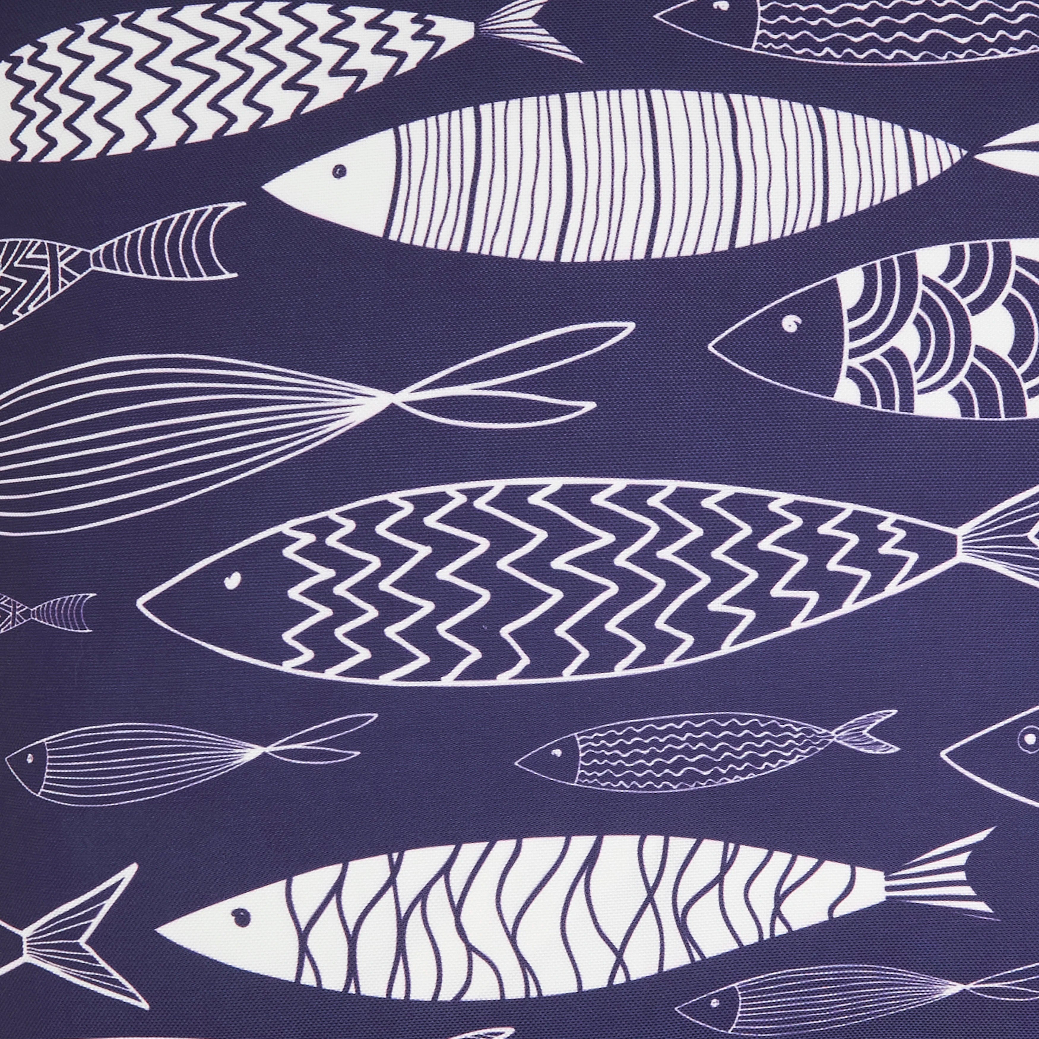Whimsical School of Fish Outdoor Polyester Filled Throw Pillow