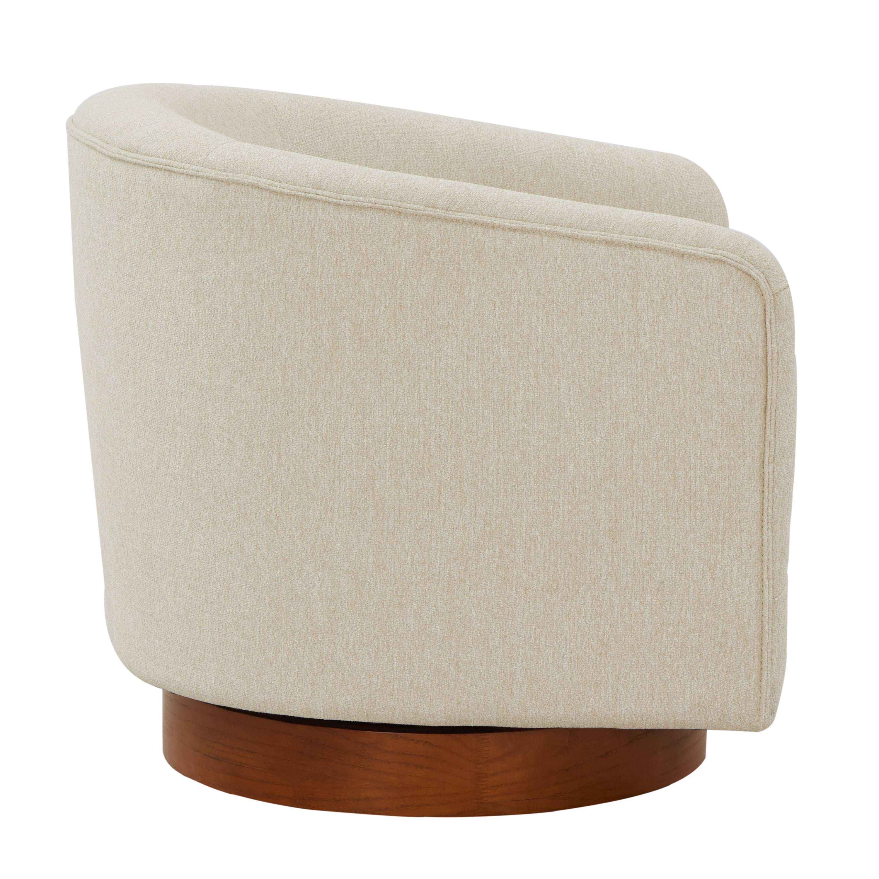 Miramar Swivel Club Accent Chair with Wood Base