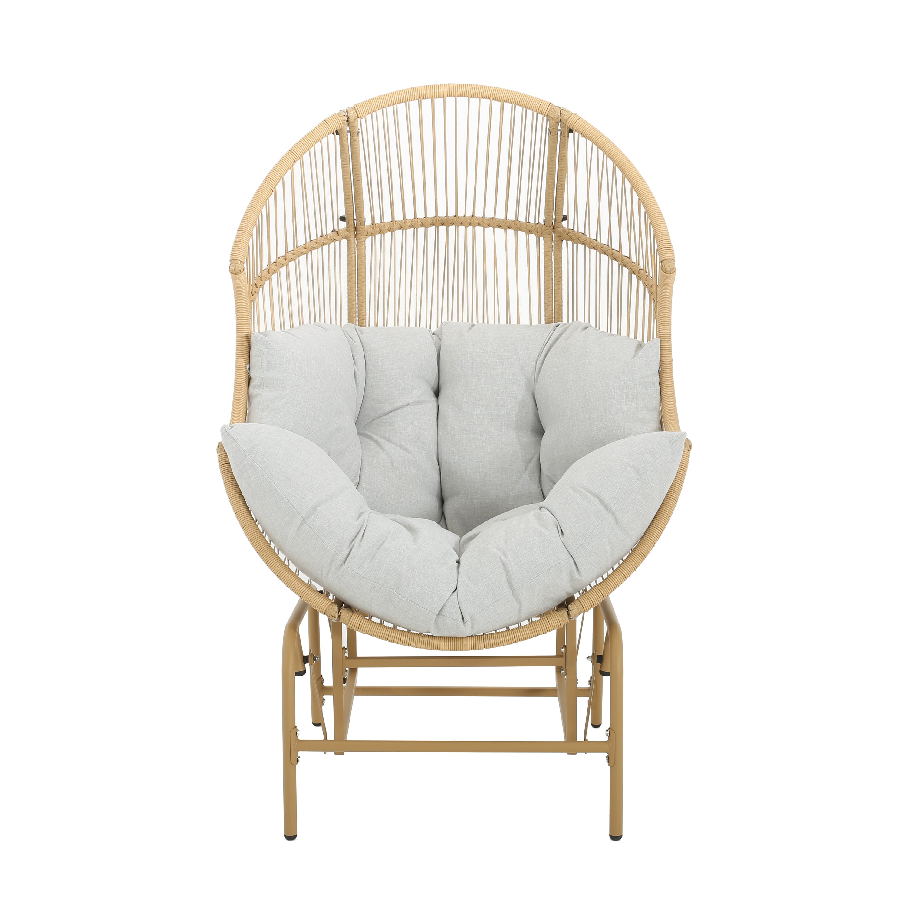 Variscite Outdoor Wicker Glider Chair with Cushion Seat