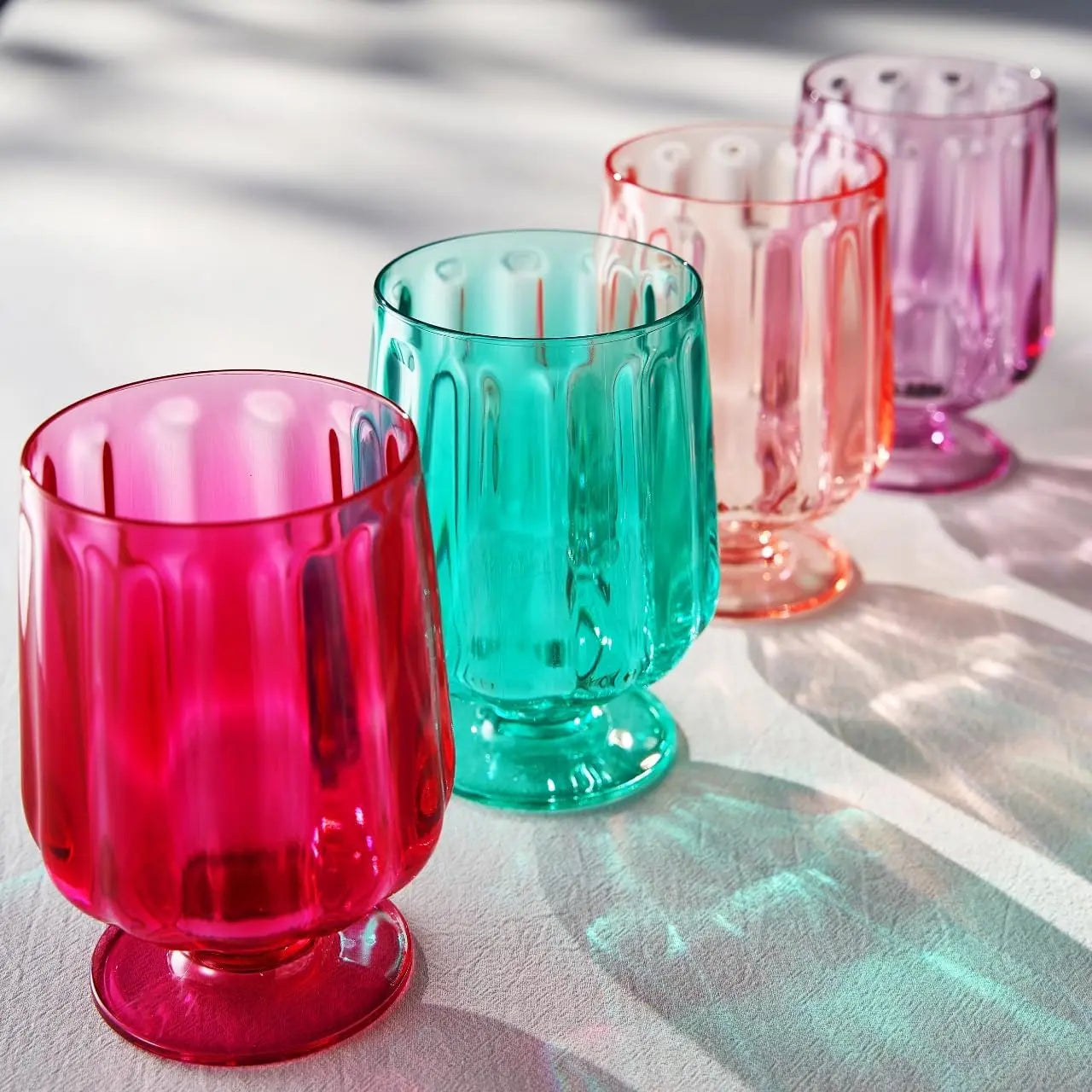 Madrid Acrylic Stemmed Wine Goblet Glasses, Set of 4