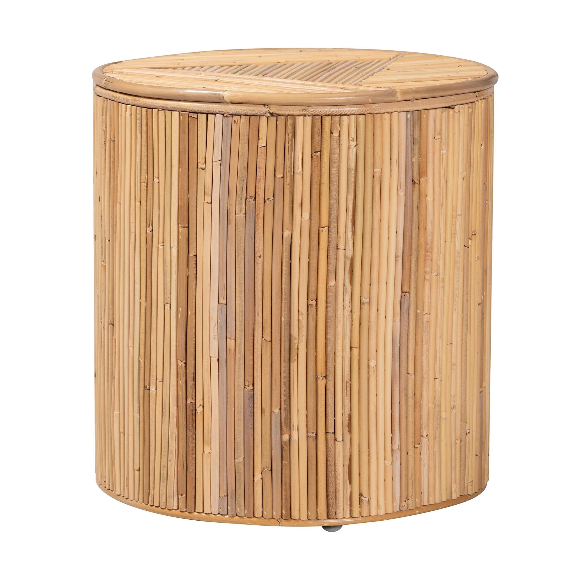 Canyon Cylindrical Wood Accent Table