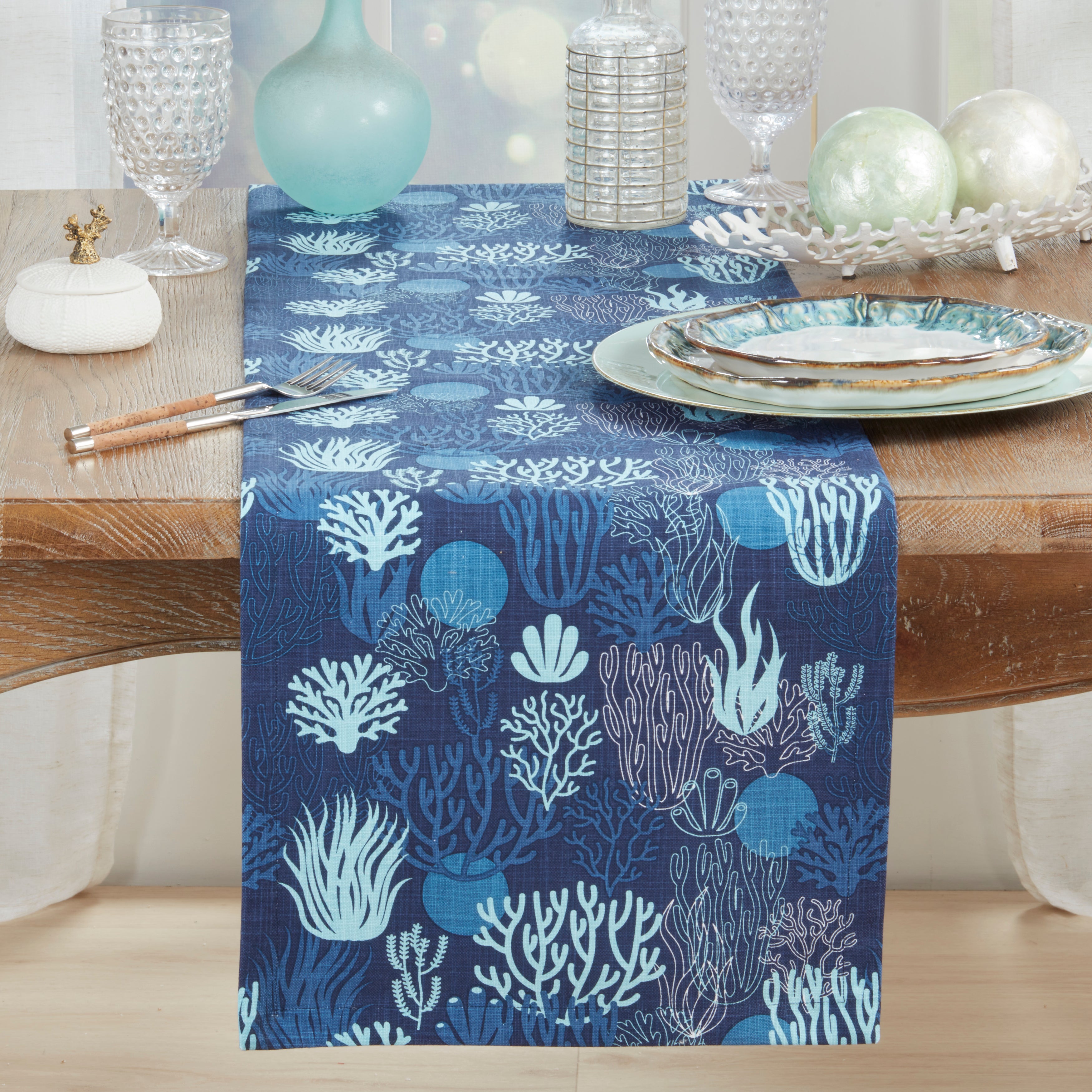 Ocean Depths Coral Table Runner