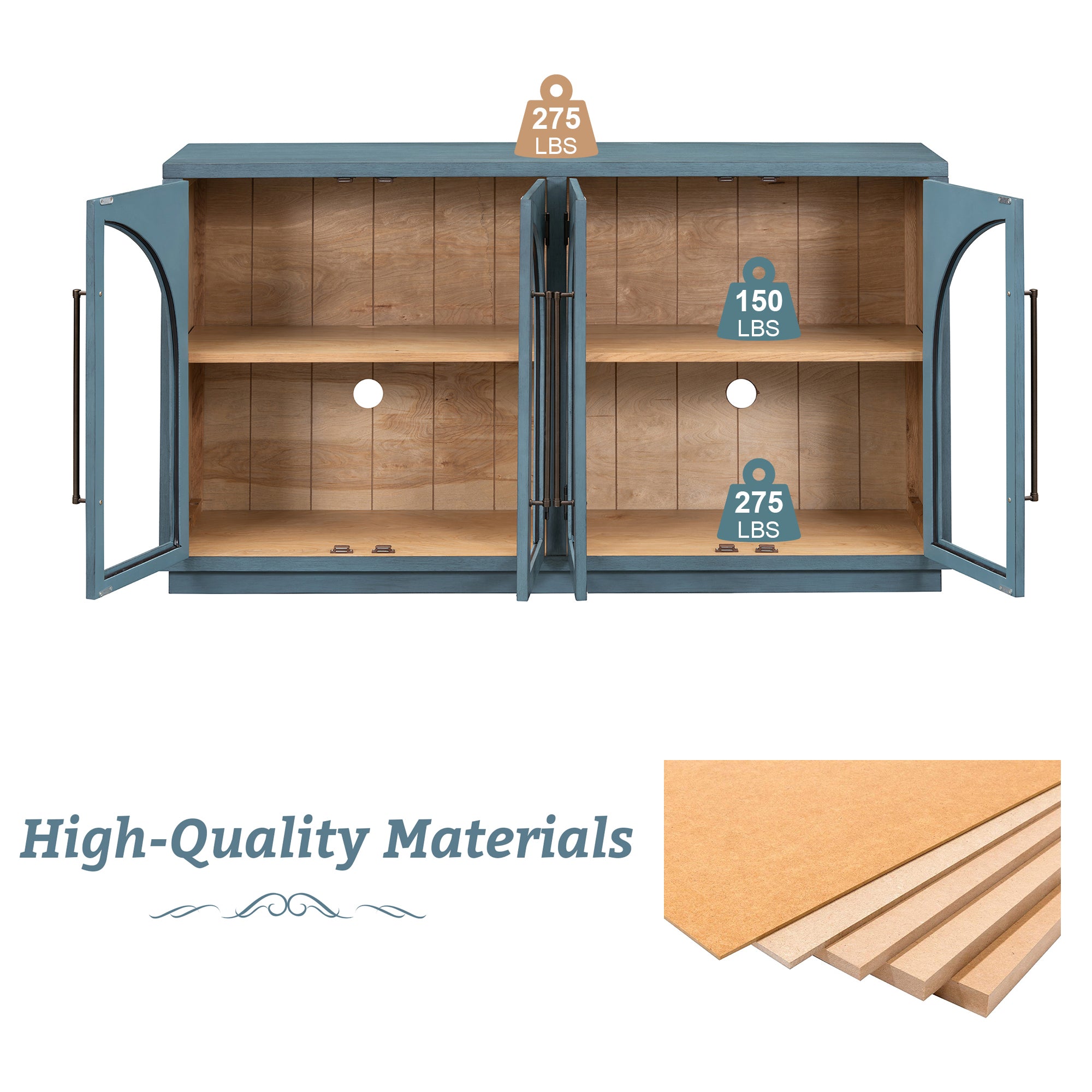 4-Door Large Storage Sideboard