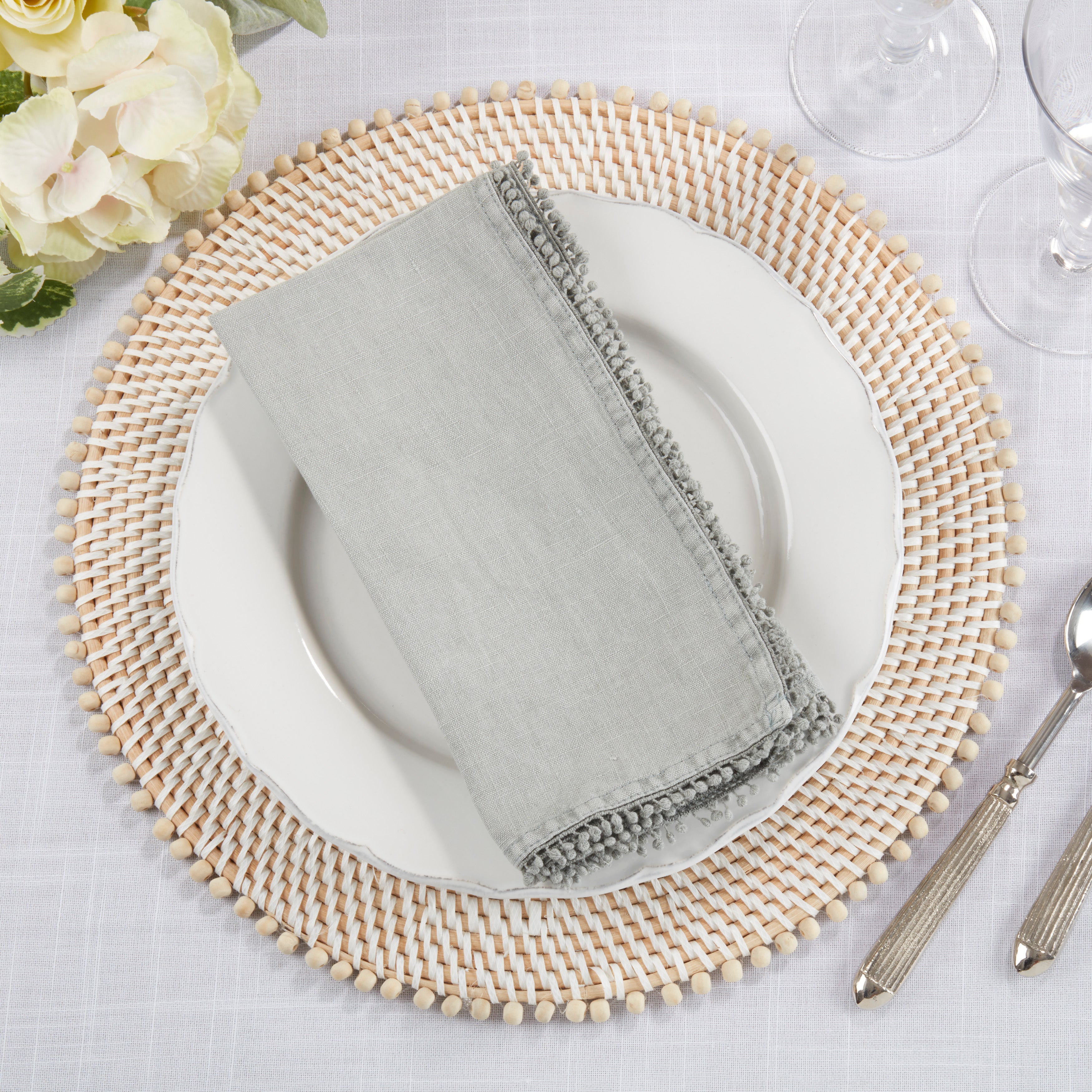 Pom Pom Design Table Napkin, Set of 4