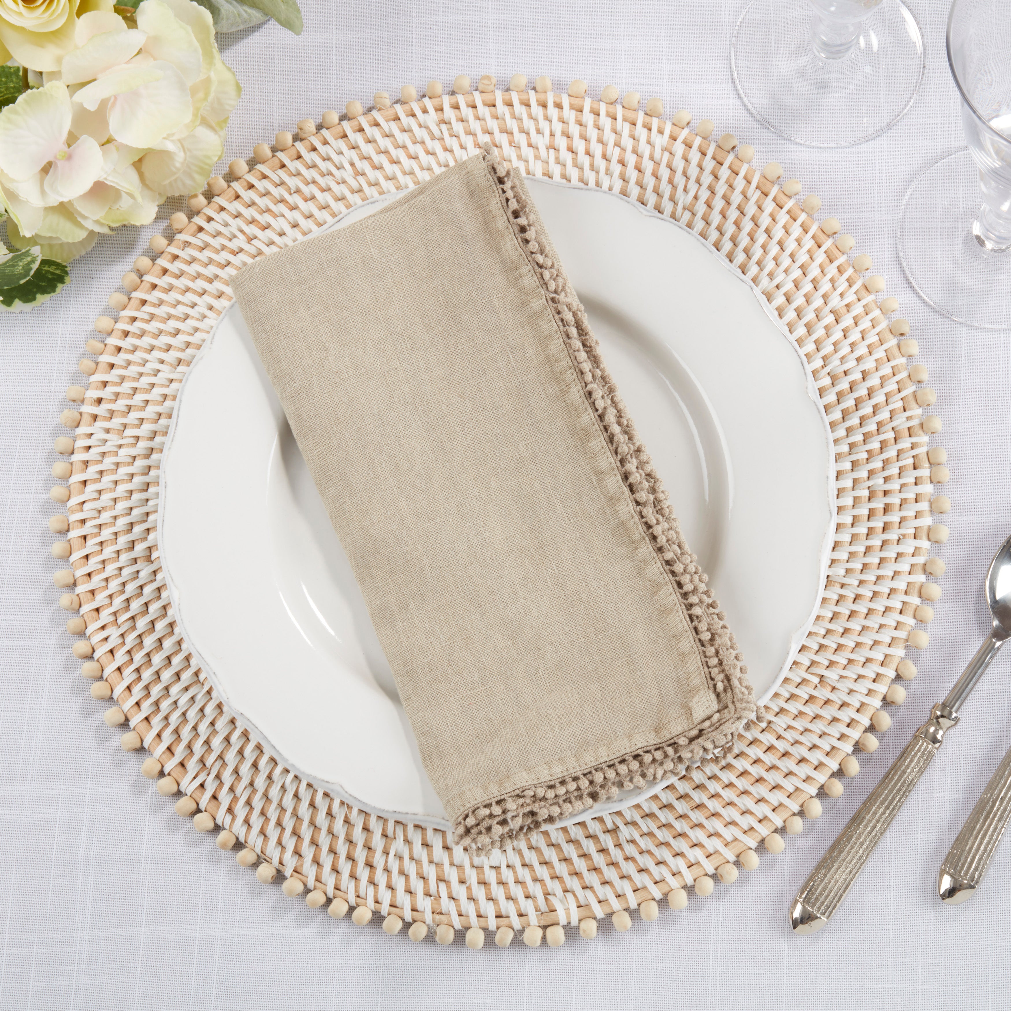 Pom Pom Design Table Napkin, Set of 4
