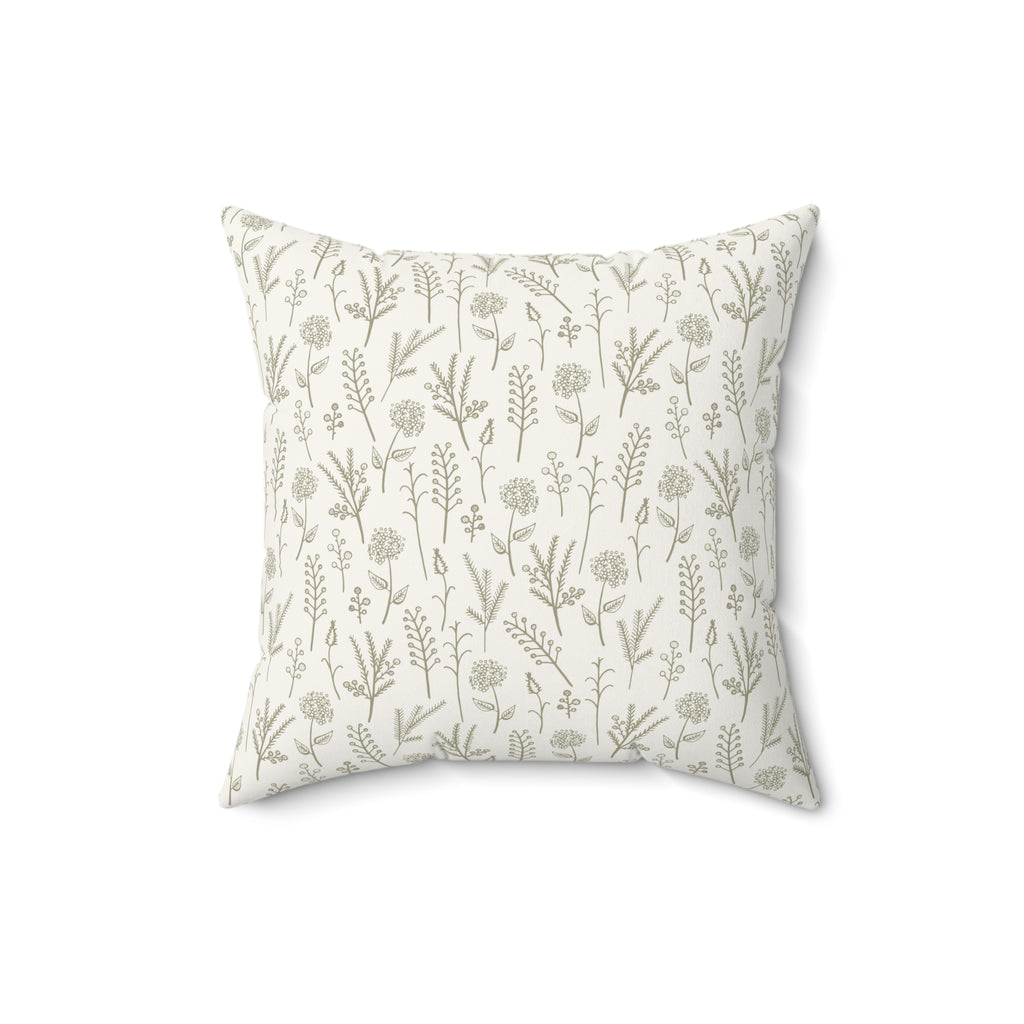 Sage Botanical Accent Throw Pillow