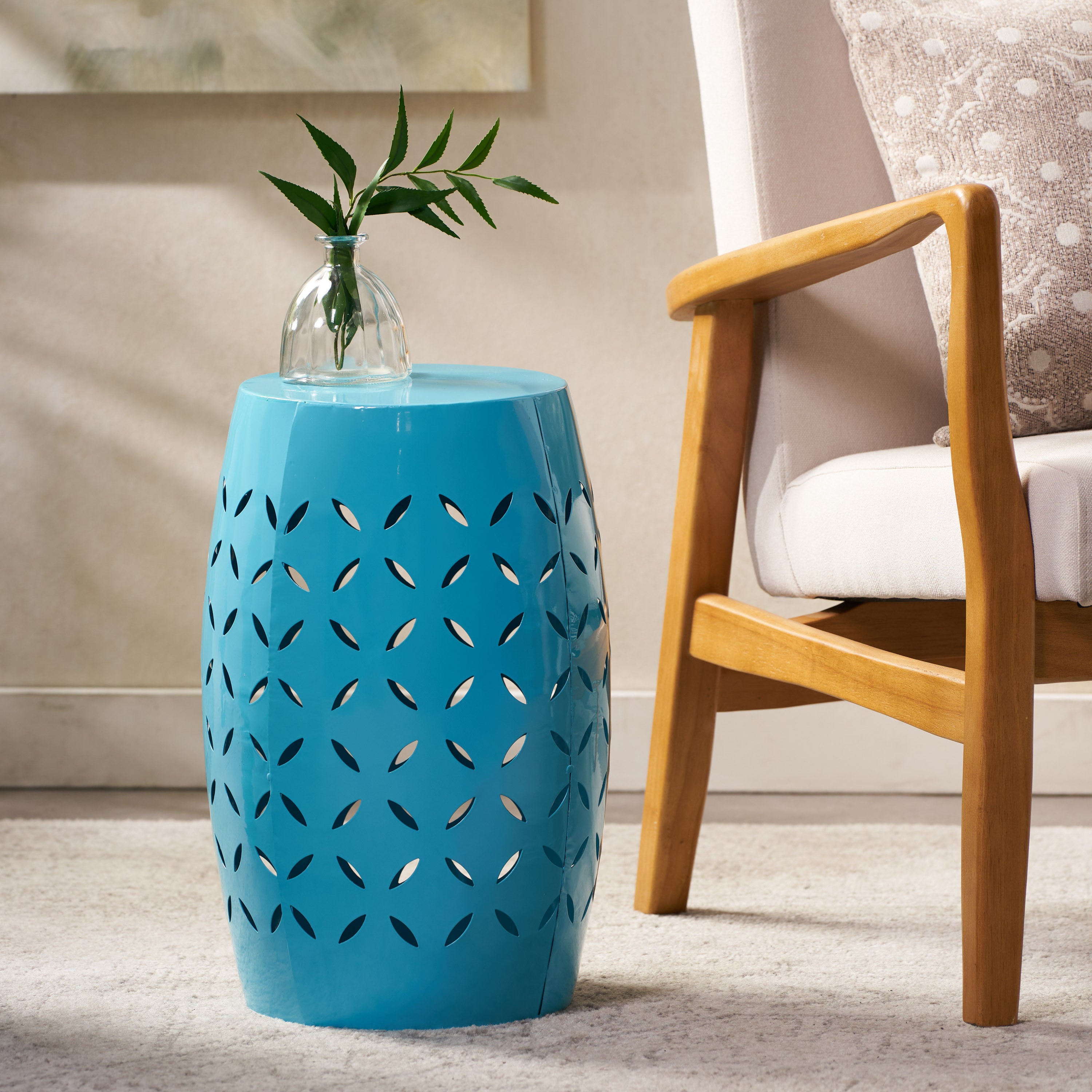 Lilac Outdoor Metal Cutout Accent Table