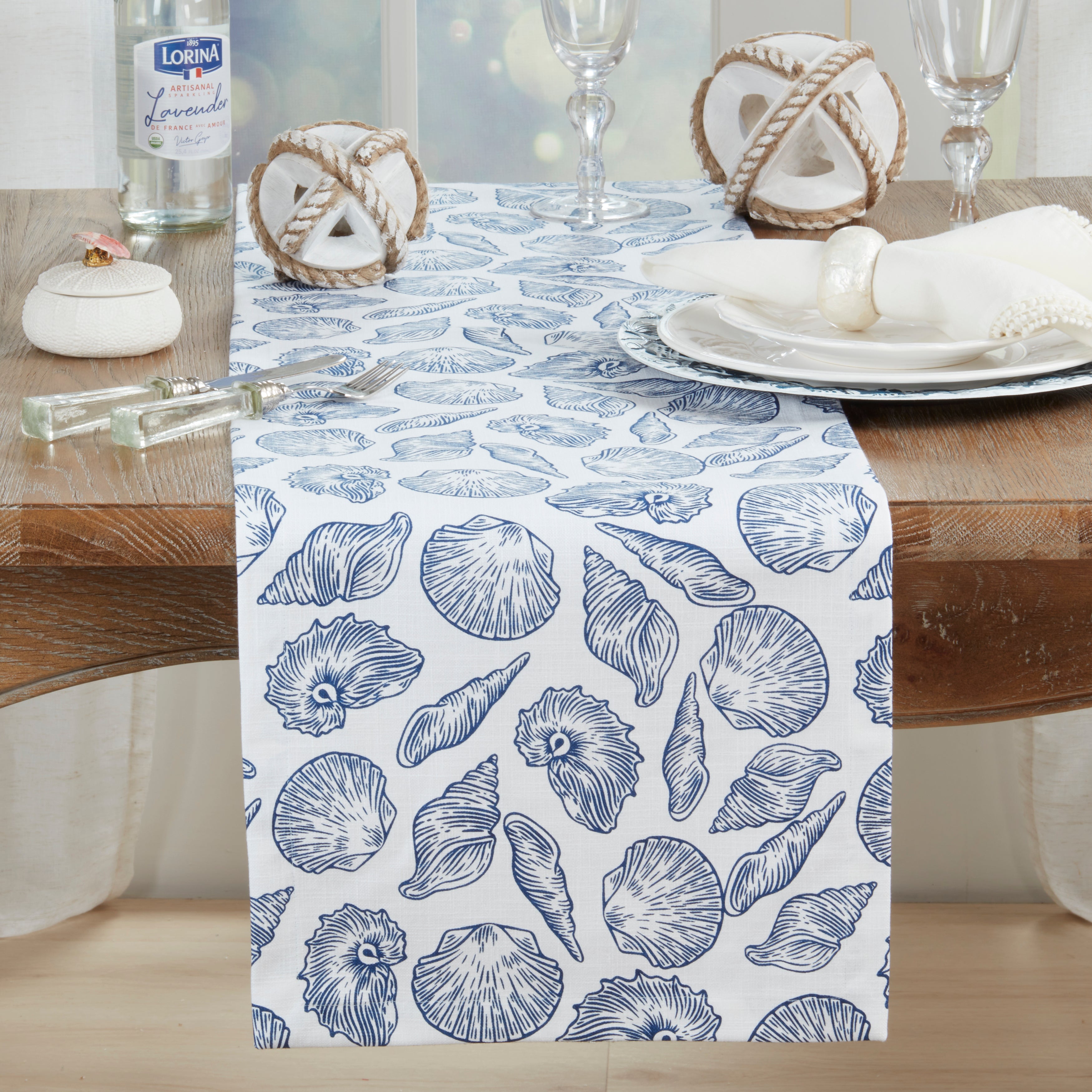 Seaside Sea Shells Table Runner
