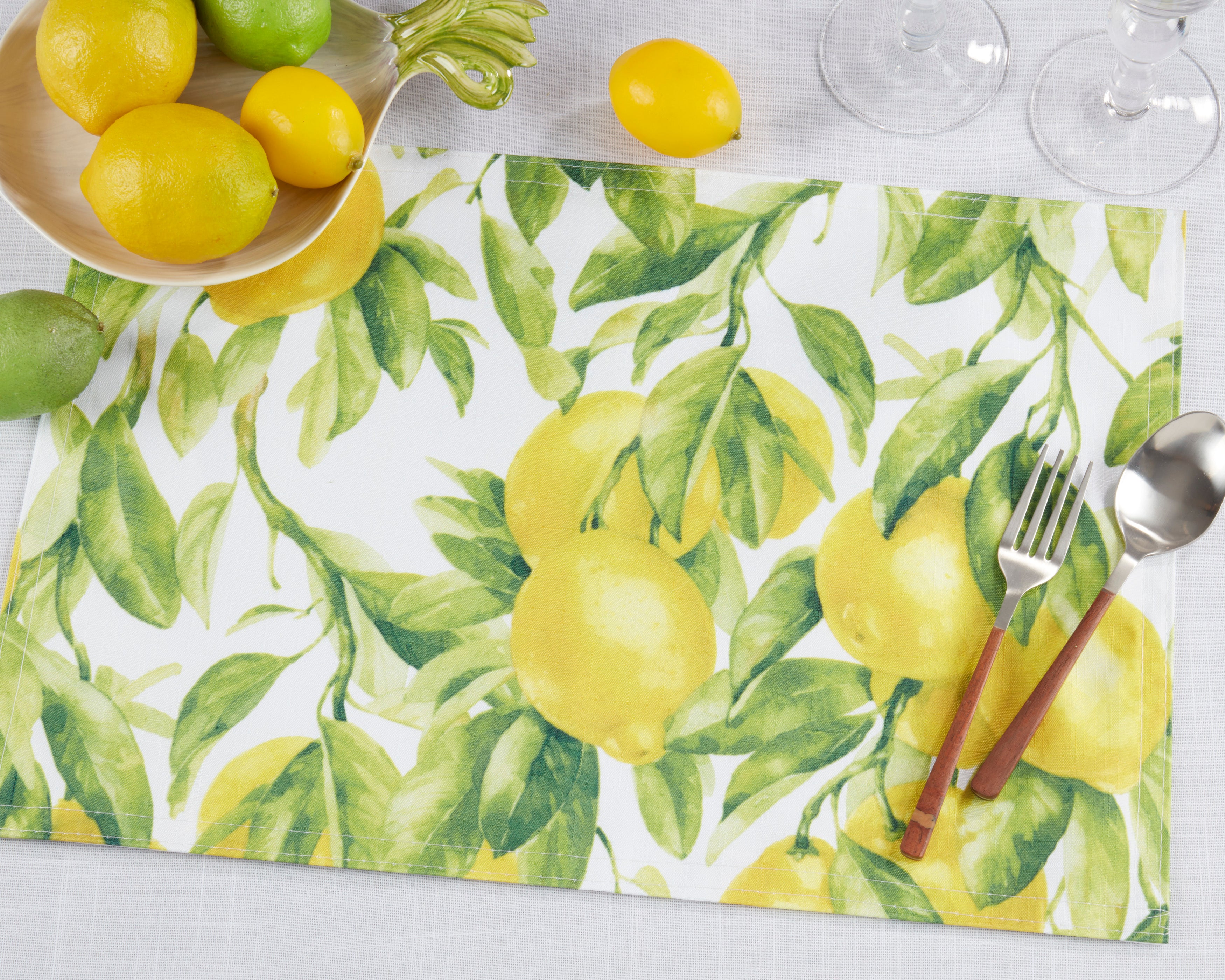 Printed Lemon Placemat, Set of 4