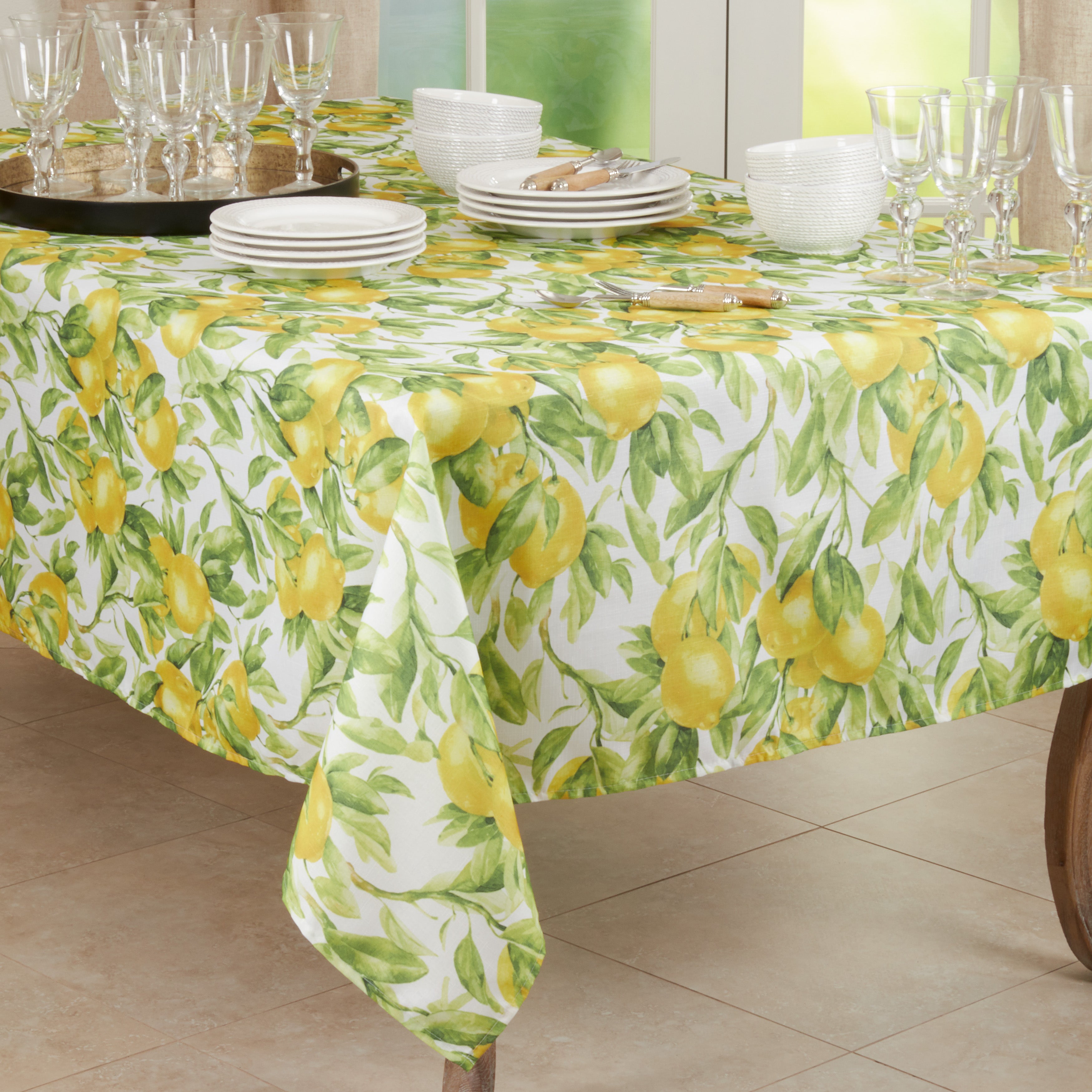 Printed Lemon Tablecloth