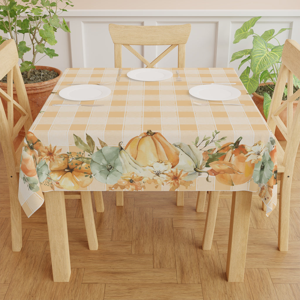 Farmhouse-Pumpkin-Gingham-Tablecloth-Home-Decor