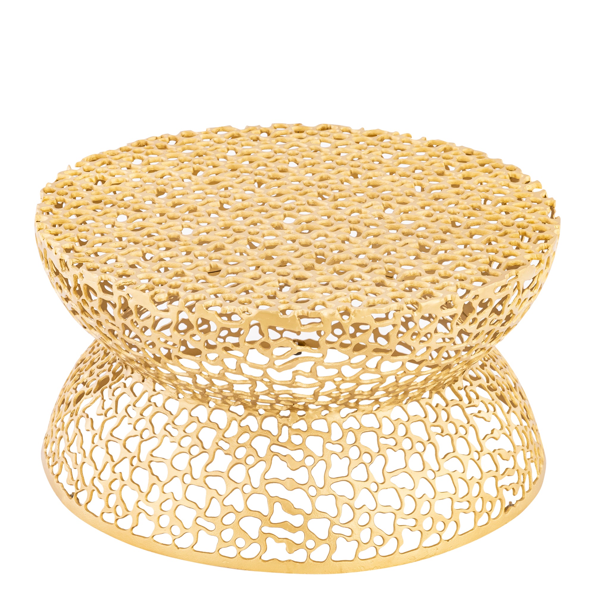 Lattice Pattern Gold Coffee Table