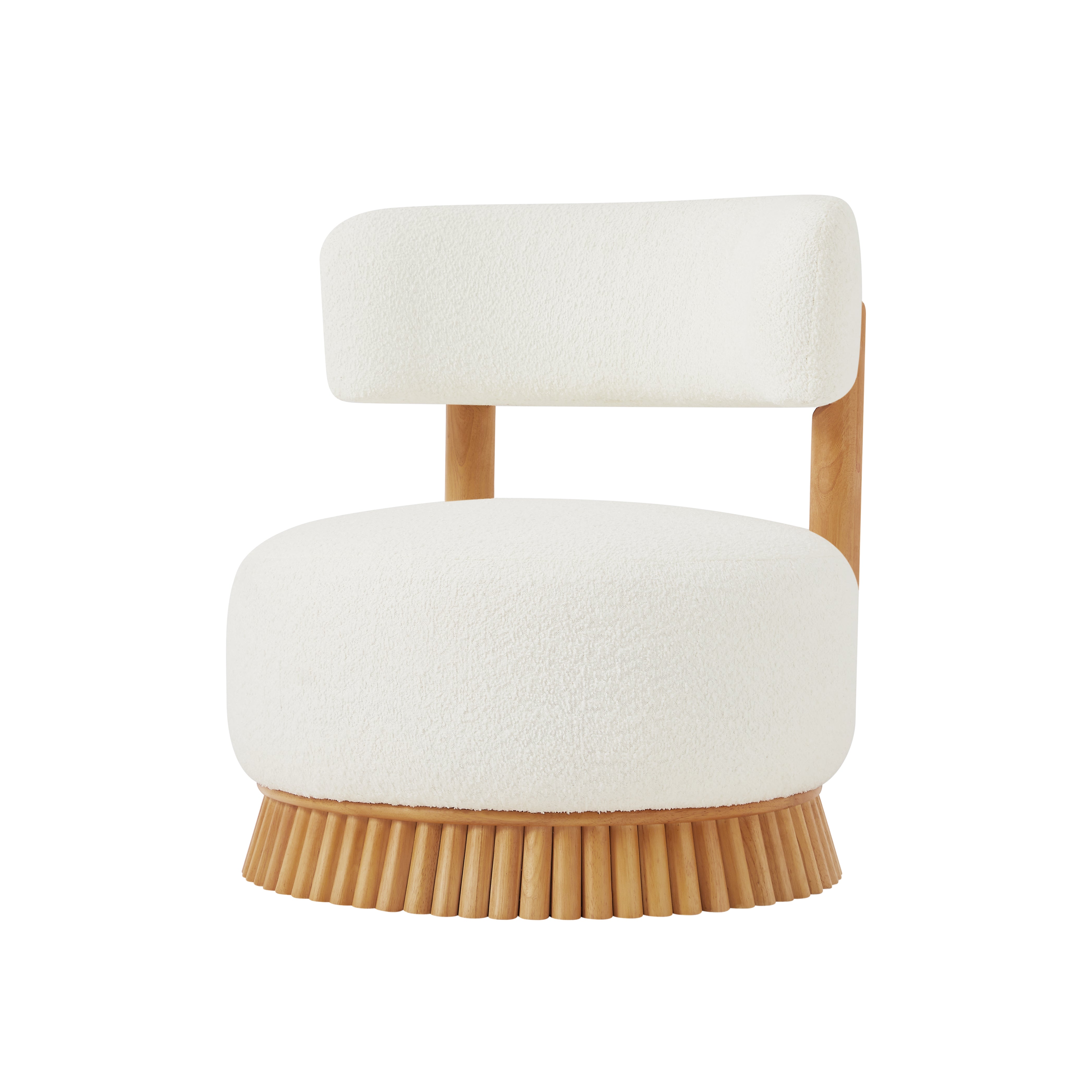 Modern Farmhouse Armless Accent Chair with Wooden Base