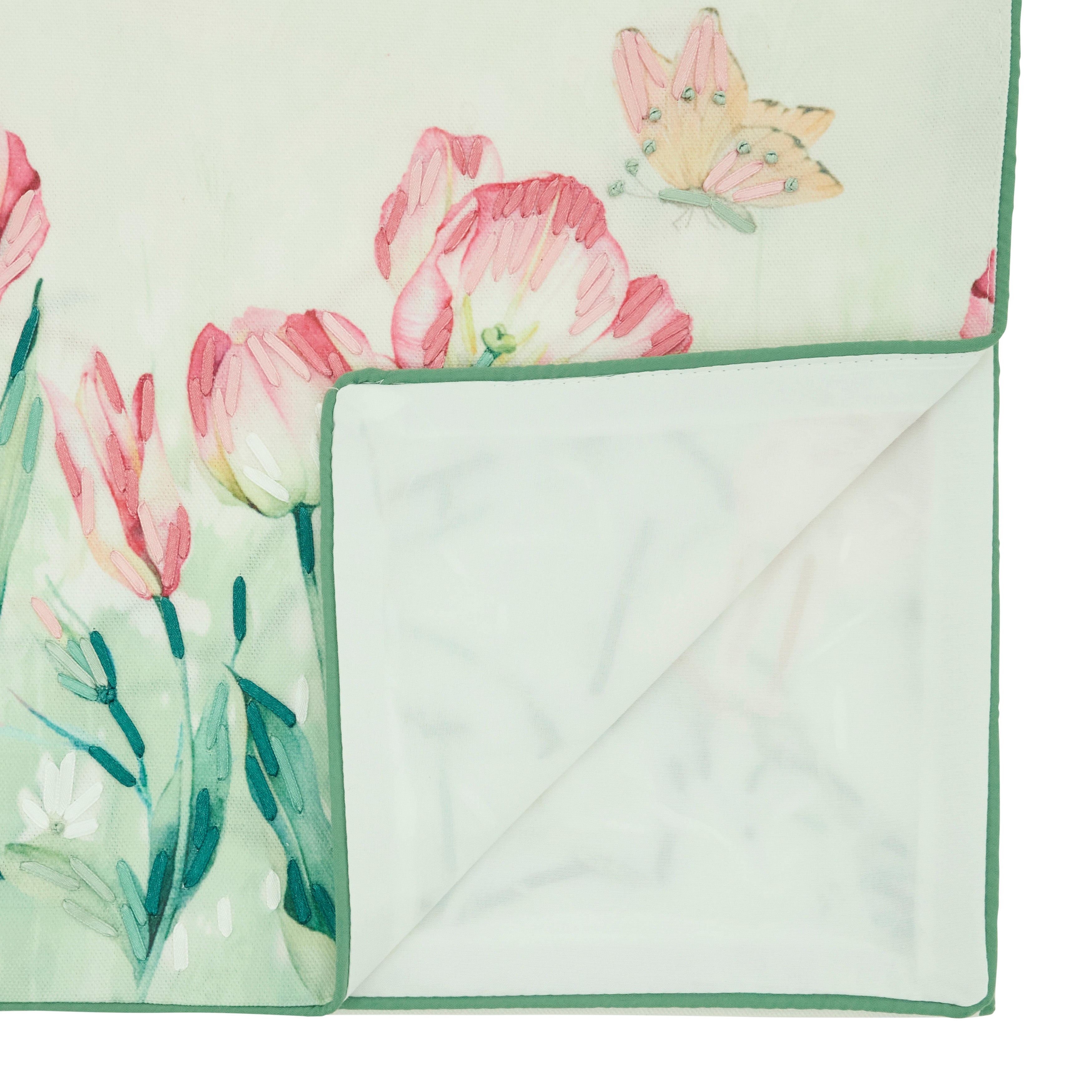 Floral Tulip & Butterfly Table Runner