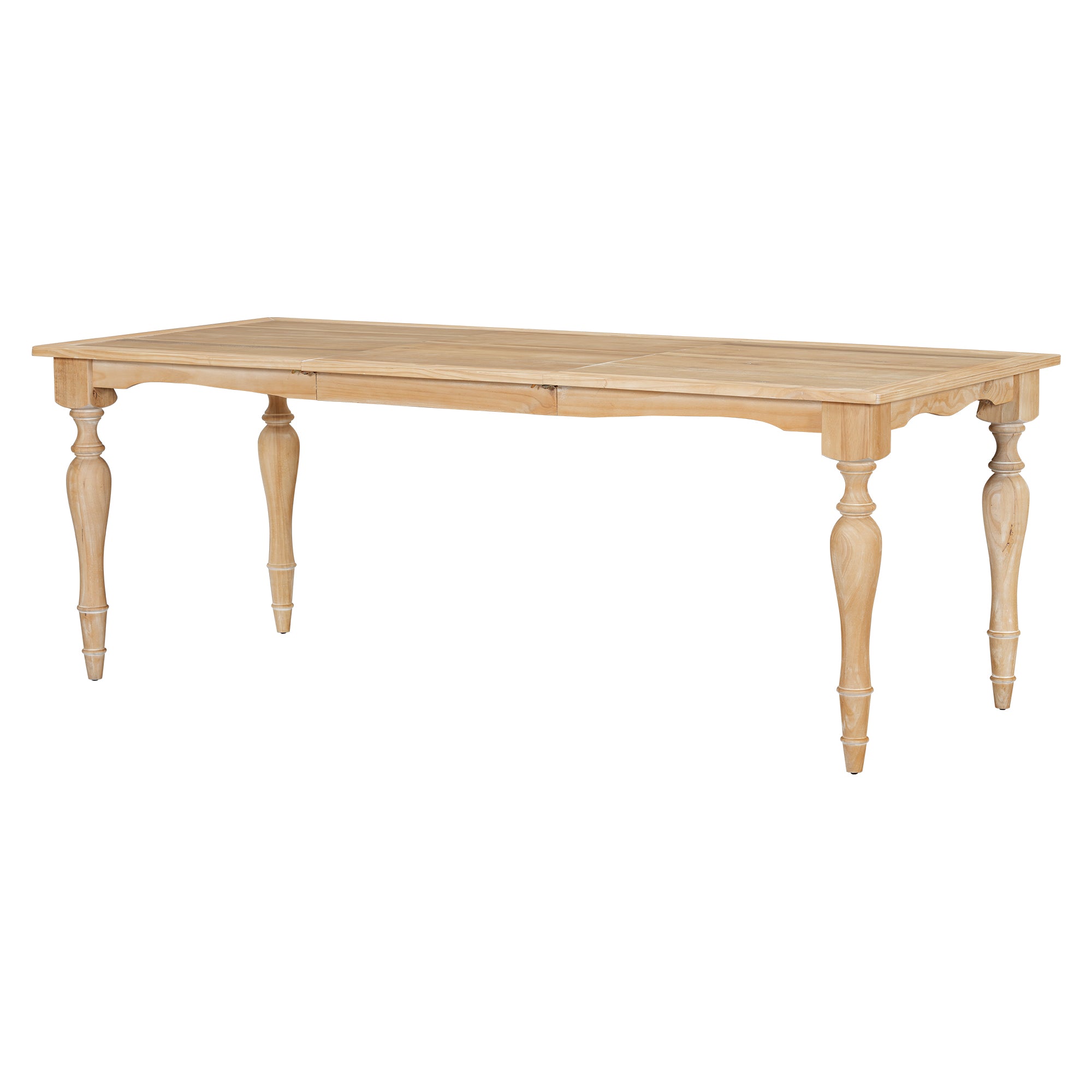 Foreverx 6-Piece Dining Set with Removable Leaf Table, Upholstered Dining Bench and 4 Chairs, Natural