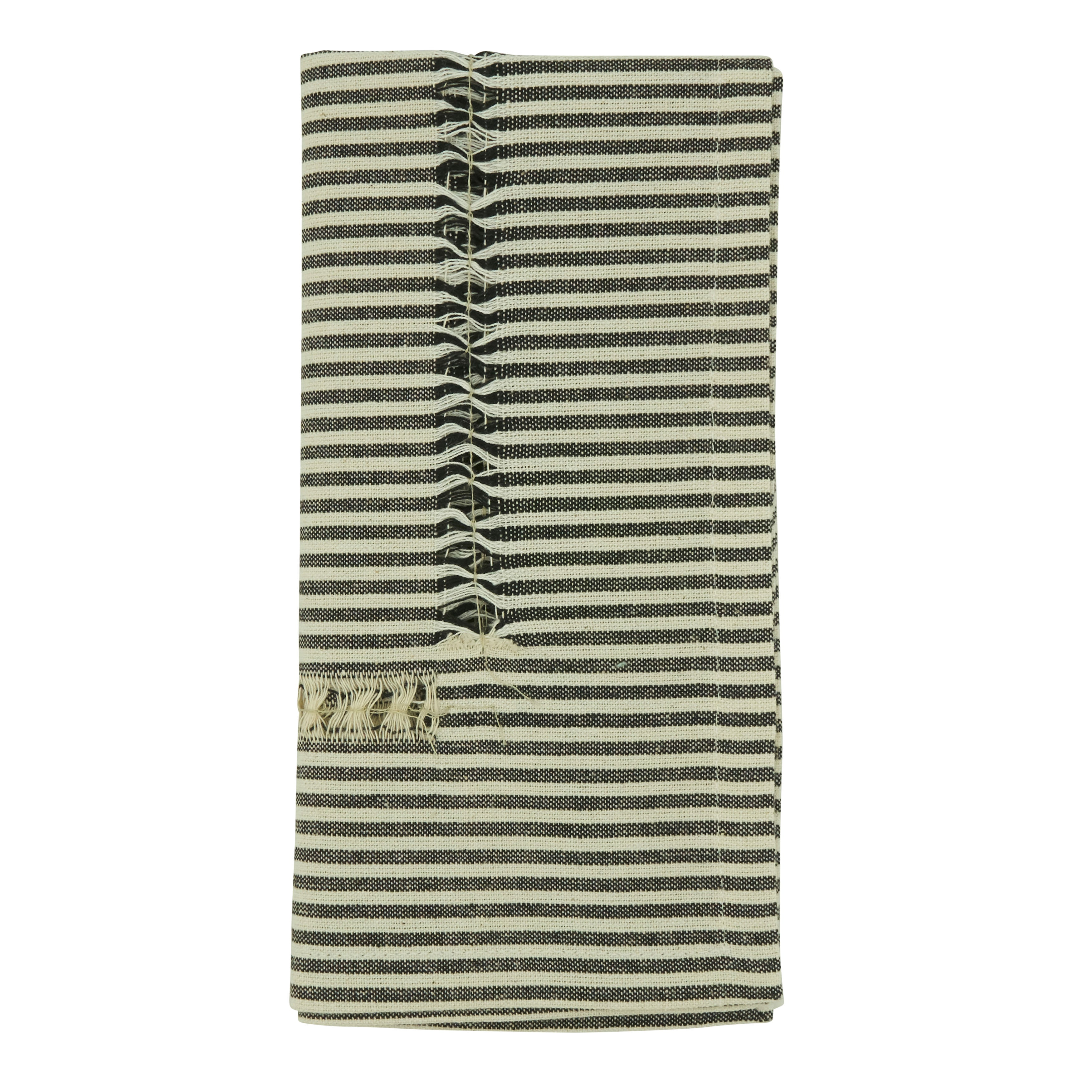 Stripe Hemstitch Dinner Napkins, Set of 4