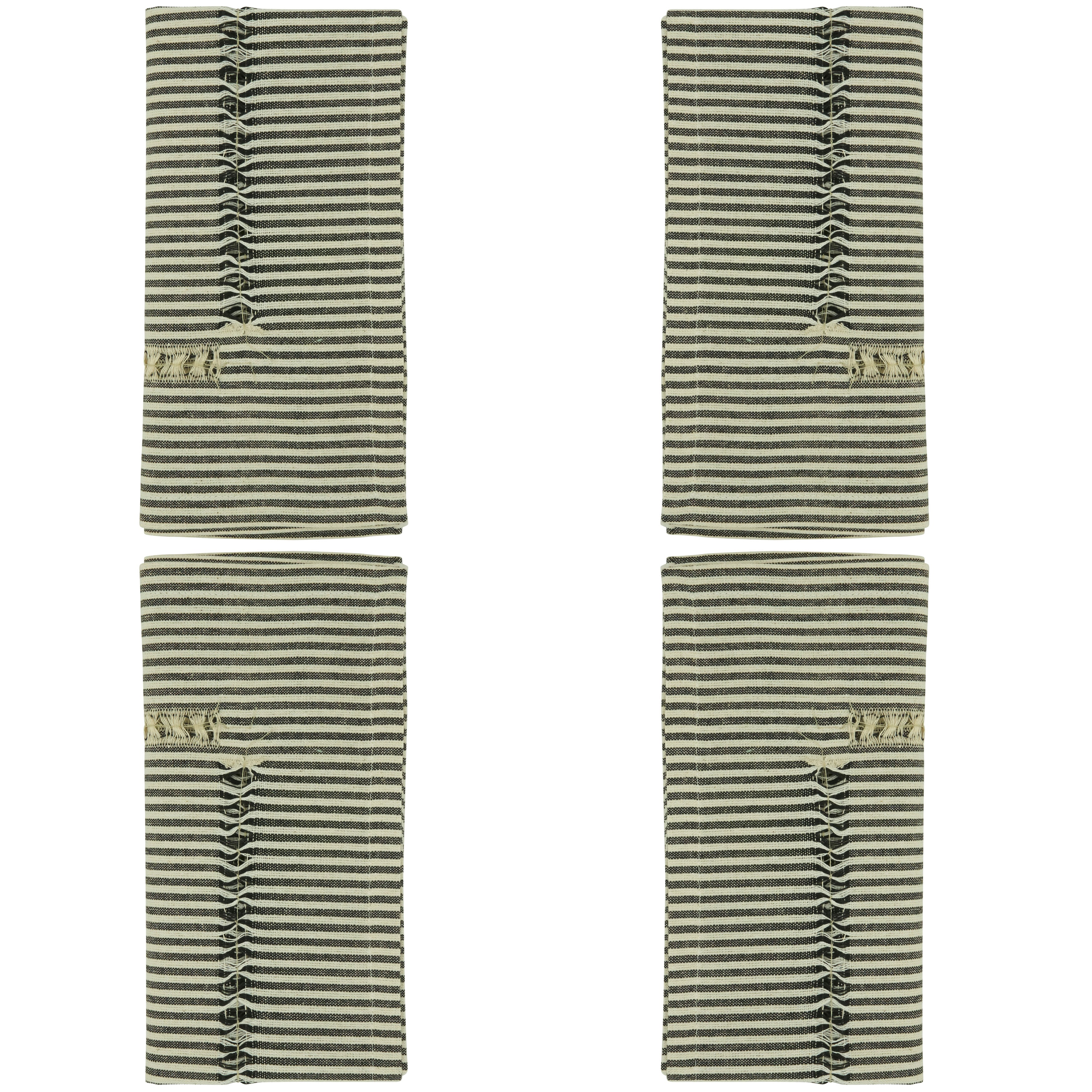 Stripe Hemstitch Dinner Napkins, Set of 4