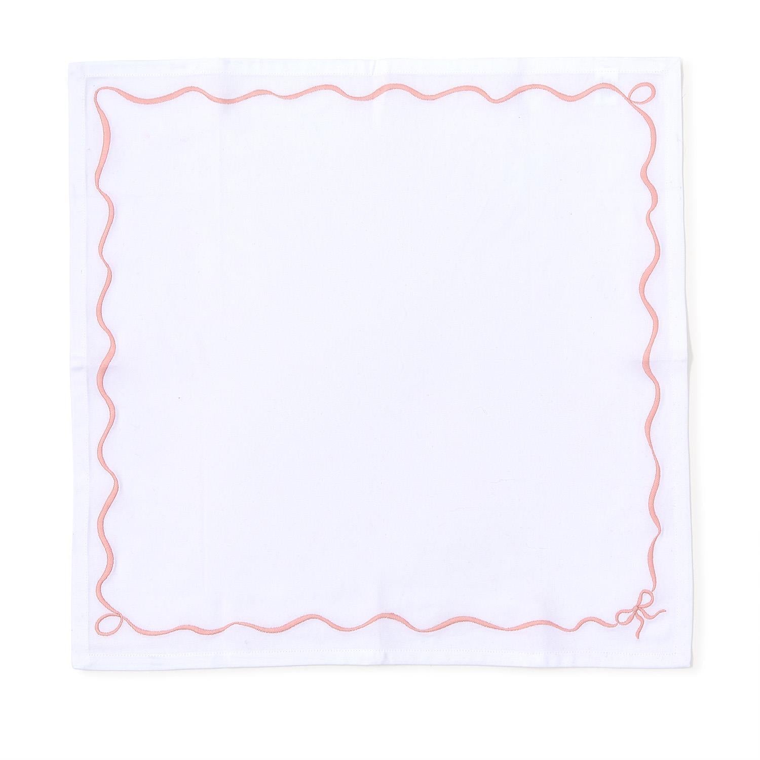 Bow-tiful Embroidered Bow Dinner Napkins, Set of 4