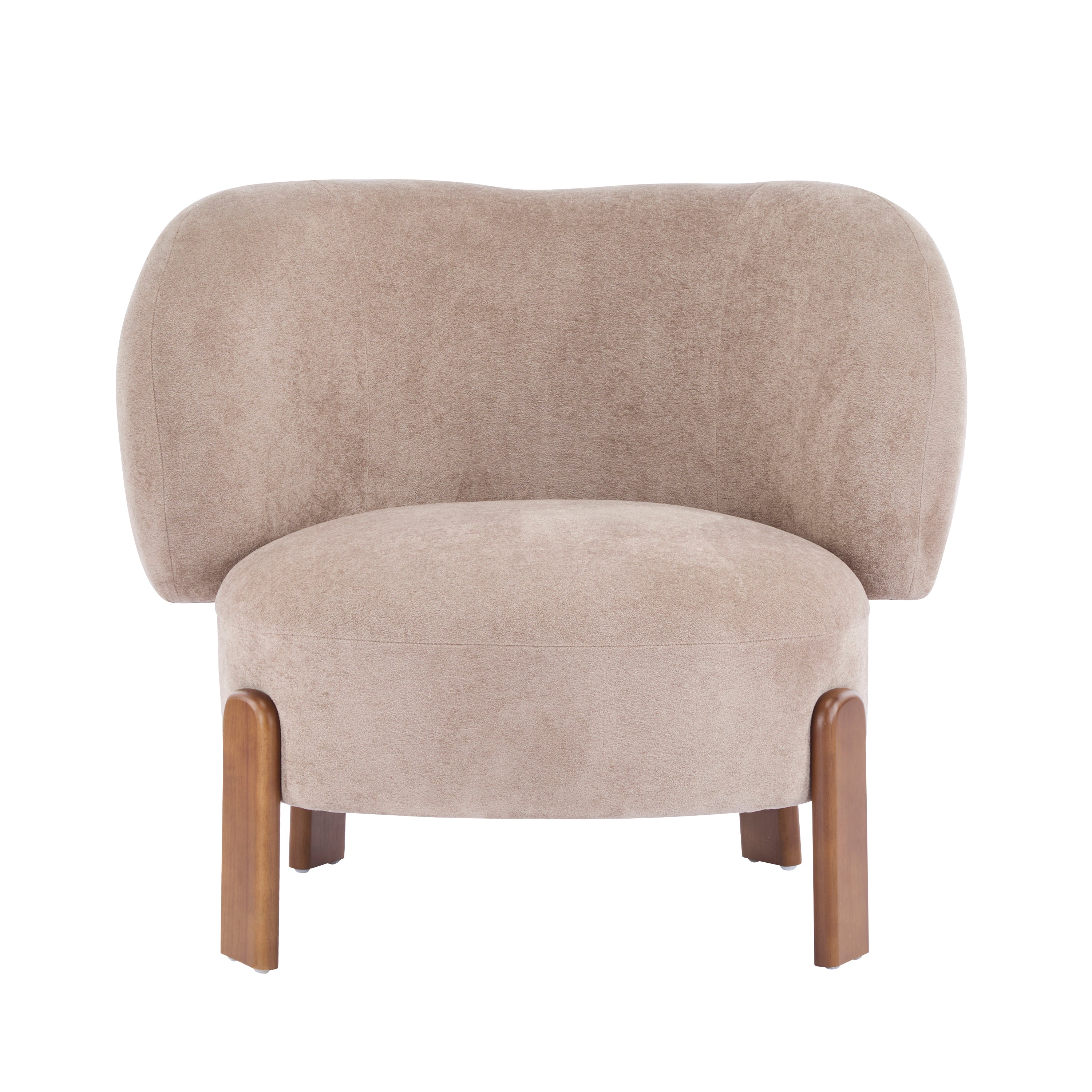 Modern Cozy Wingback Accent Arm Chair with Wooden Feet