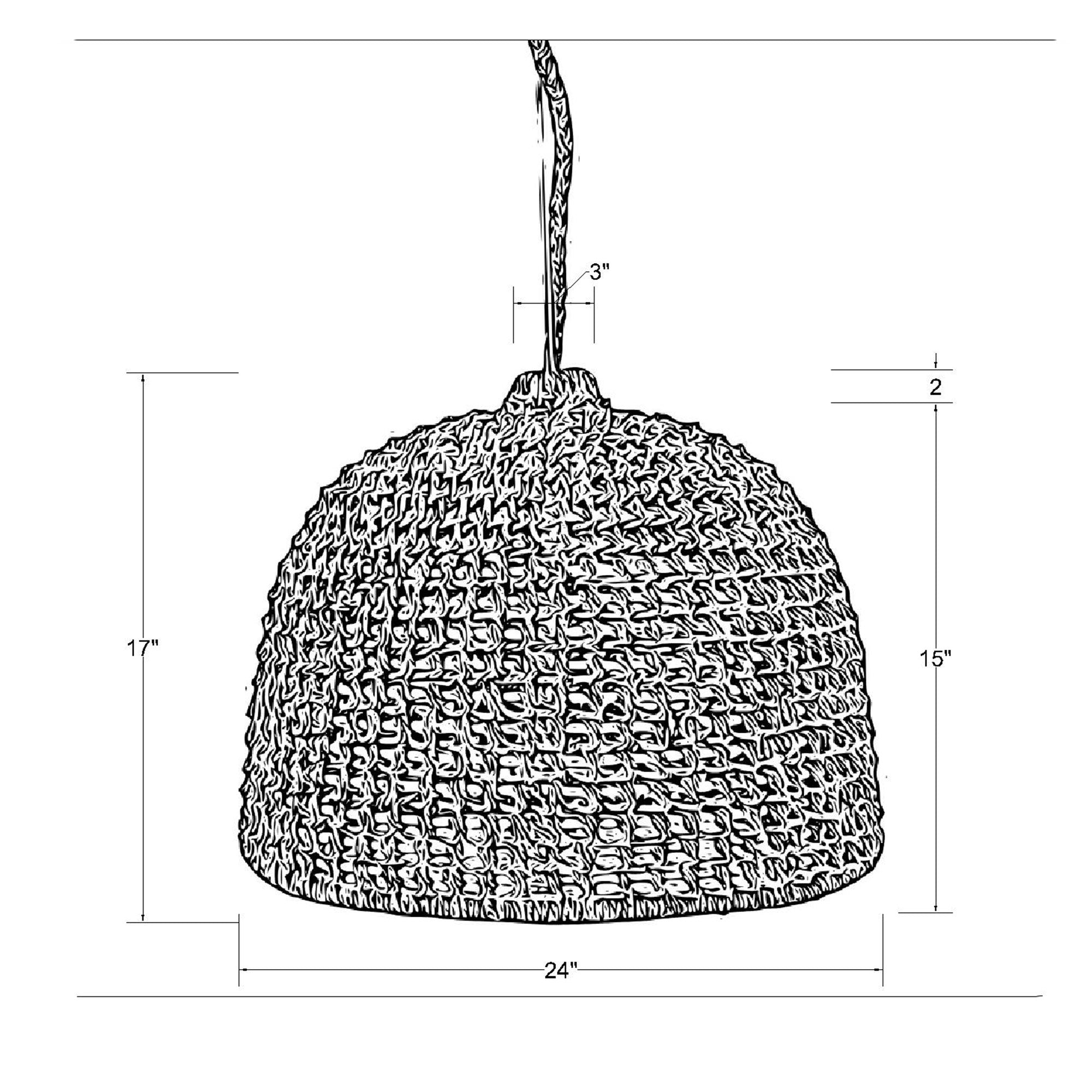 Woven Manila Rope Dome Pendant