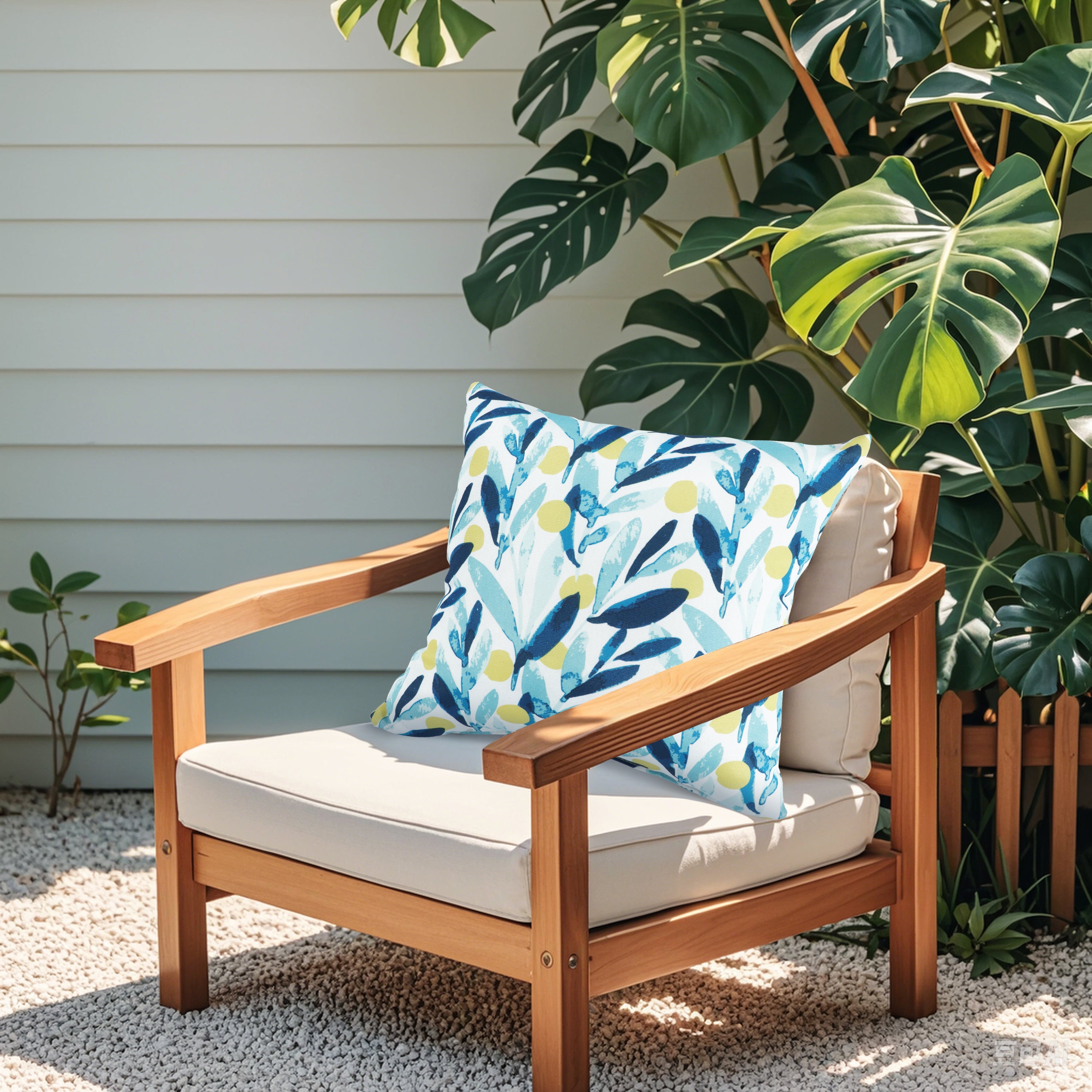 Lemon Outdoor Square Pillows, Set of 2