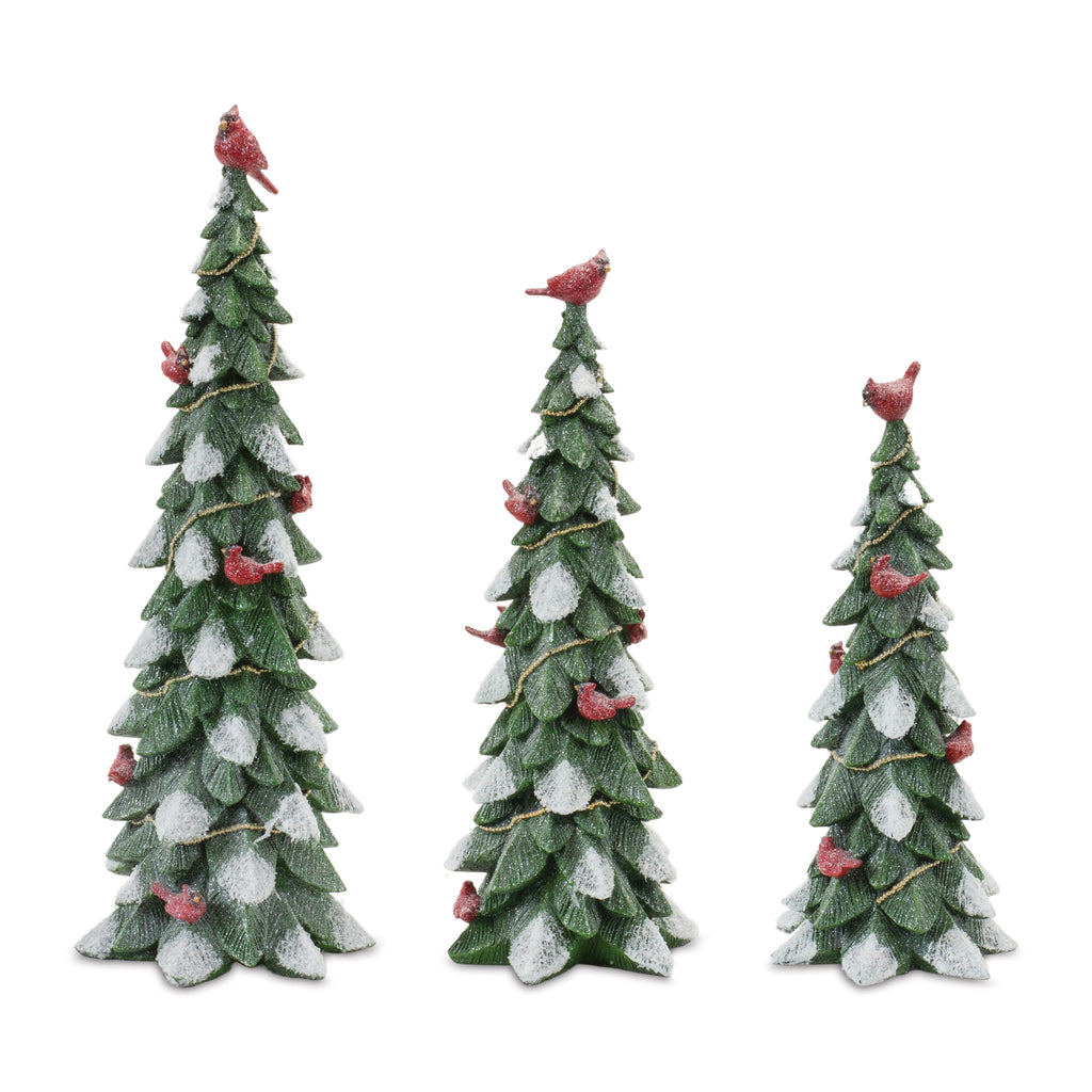Frosted-Cardinal-Pine-Tree-(set-of-3)-White-Decor