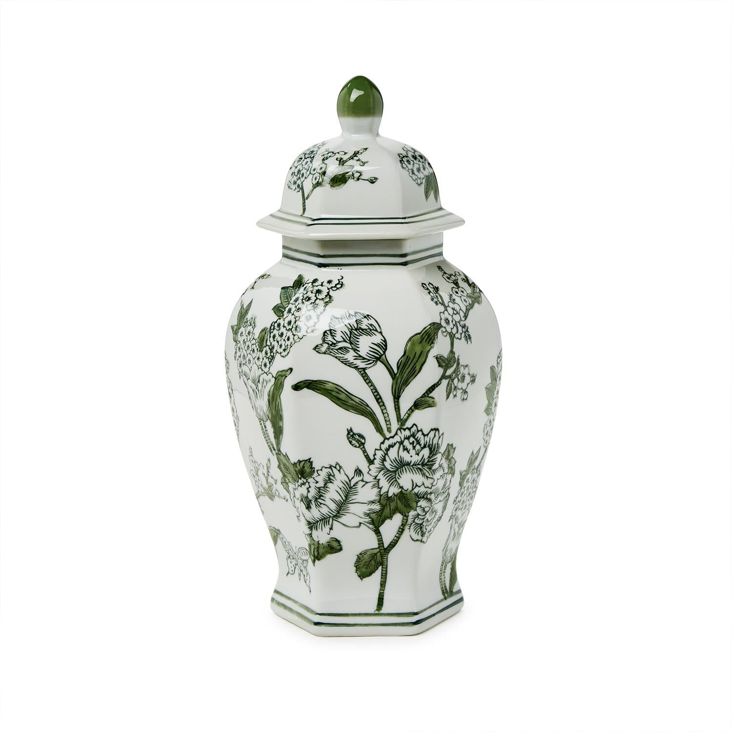 Pier 1 Primrose and Lotus Chinoiserie Temple Jar