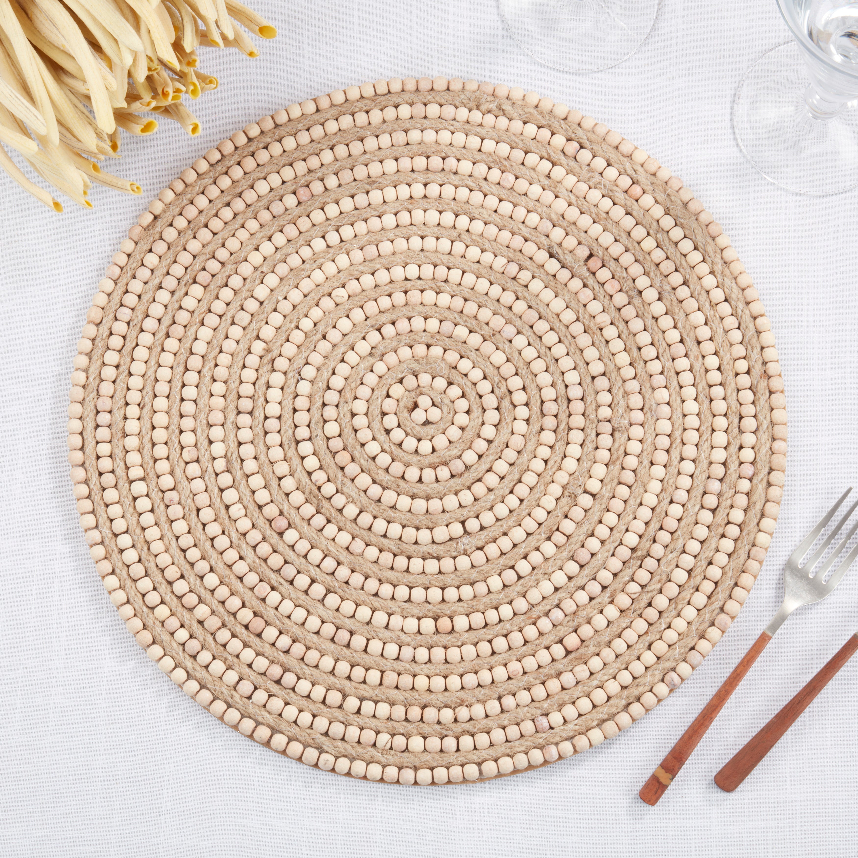Beaded Spiral Swirl Placemat, Set of 4