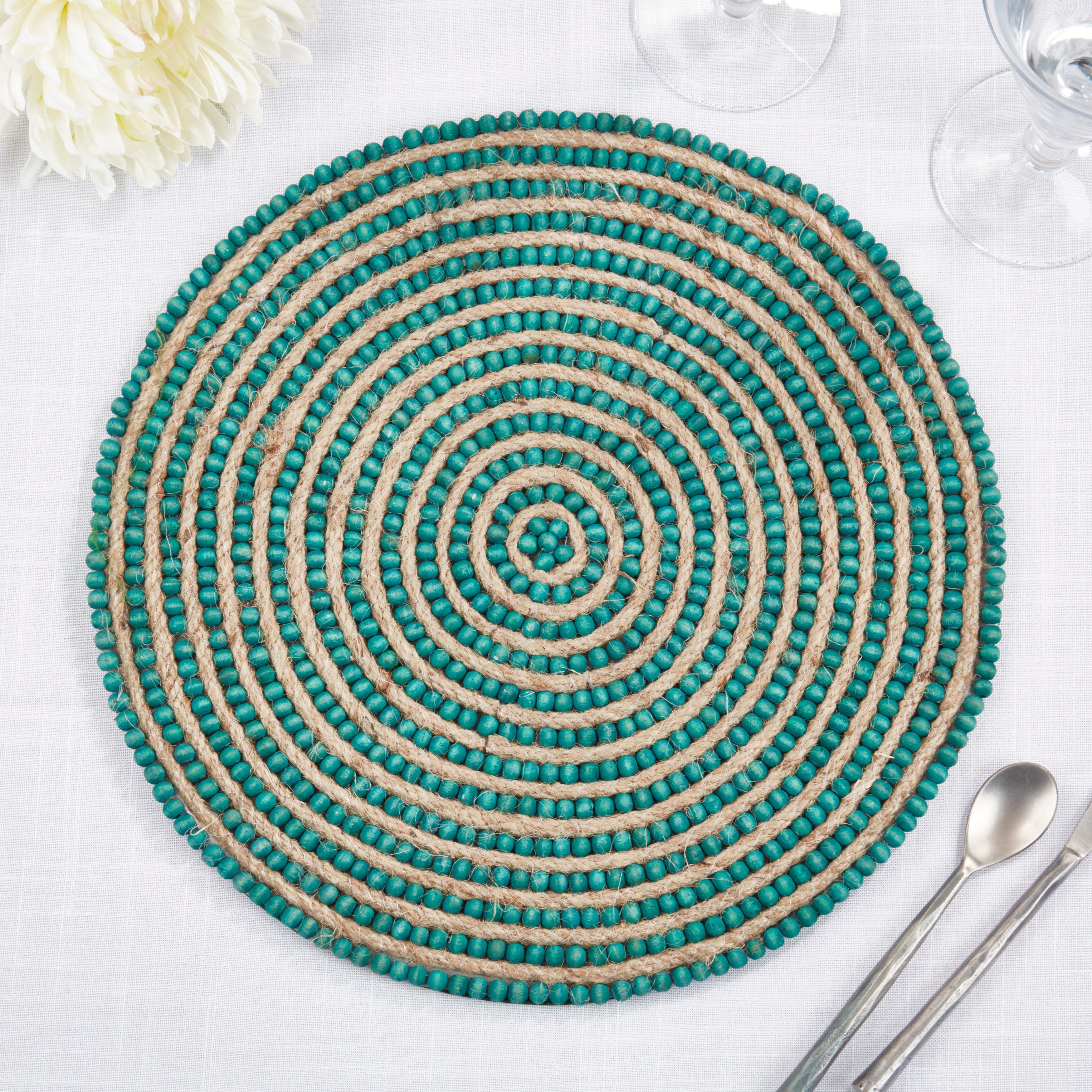 Beaded Spiral Swirl Placemat, Set of 4