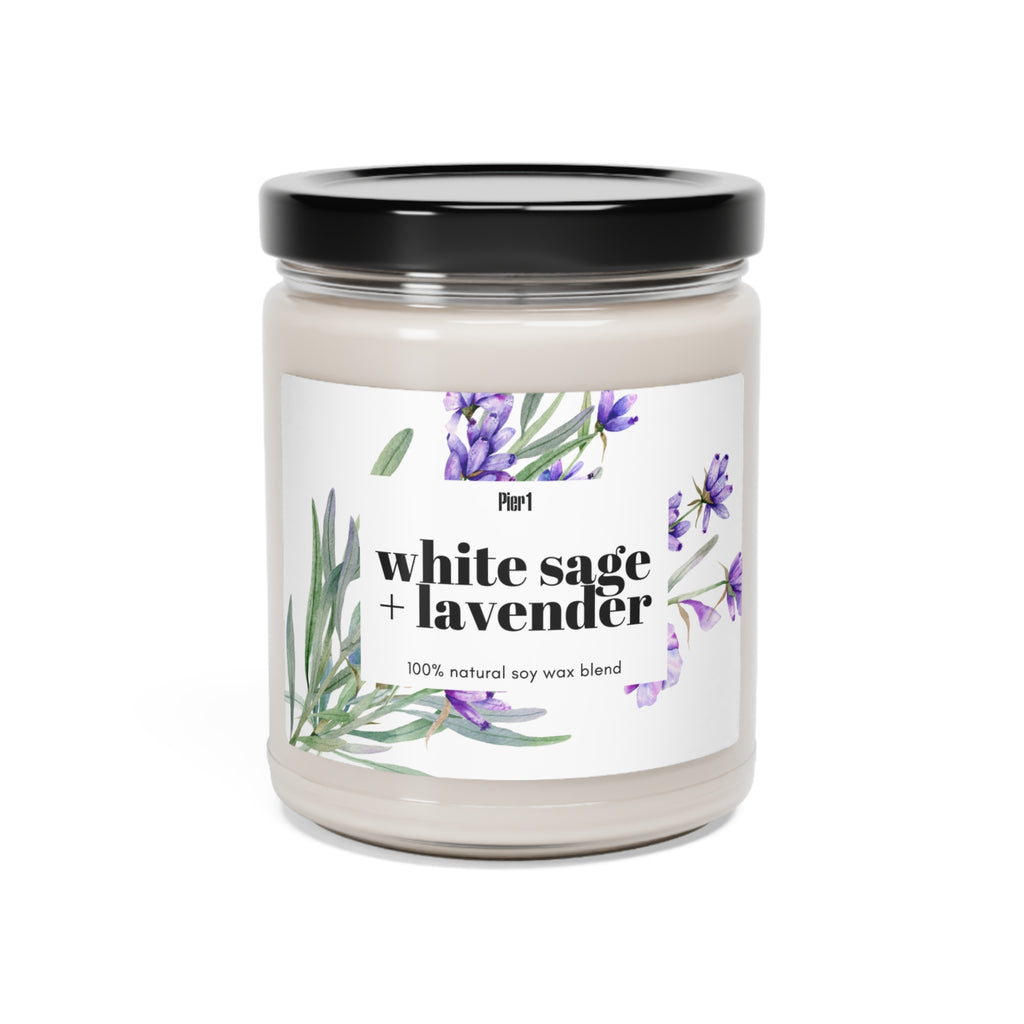 White-Sage-&-Lavender-Soy-Candle,-9oz-Home-Decor