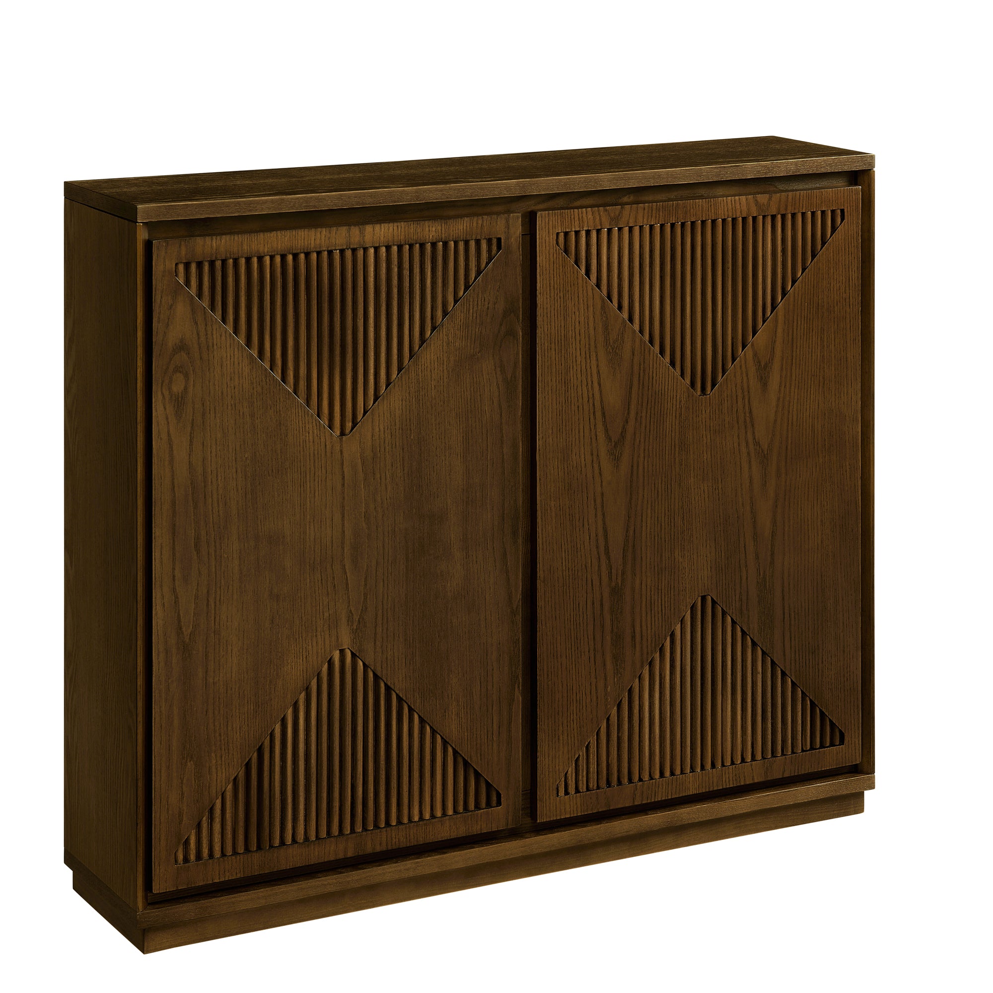 Mid Century Modern V-Shape Narrow Storage Cabinet