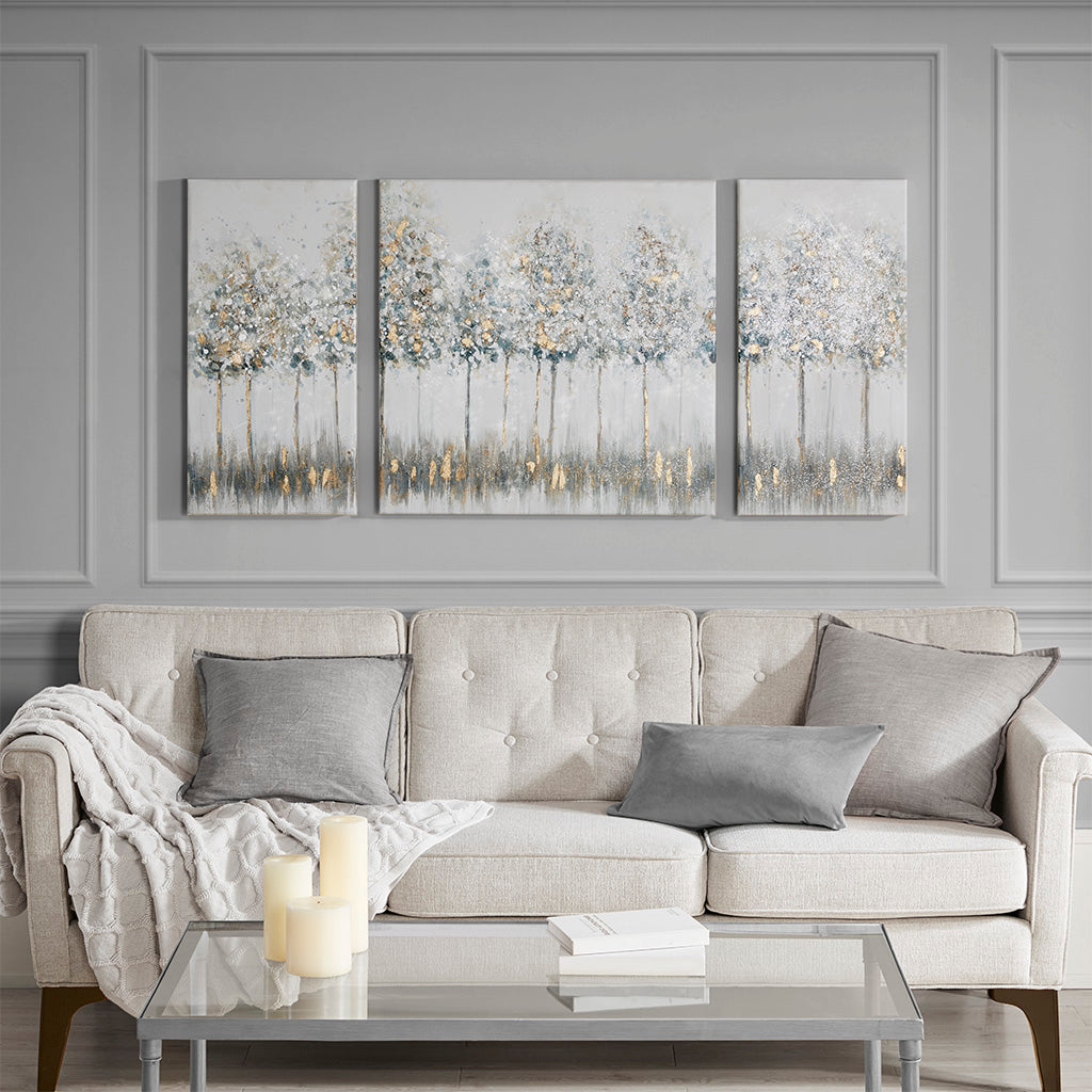 3-Piece Gold Foil Triptych Wall Art Set