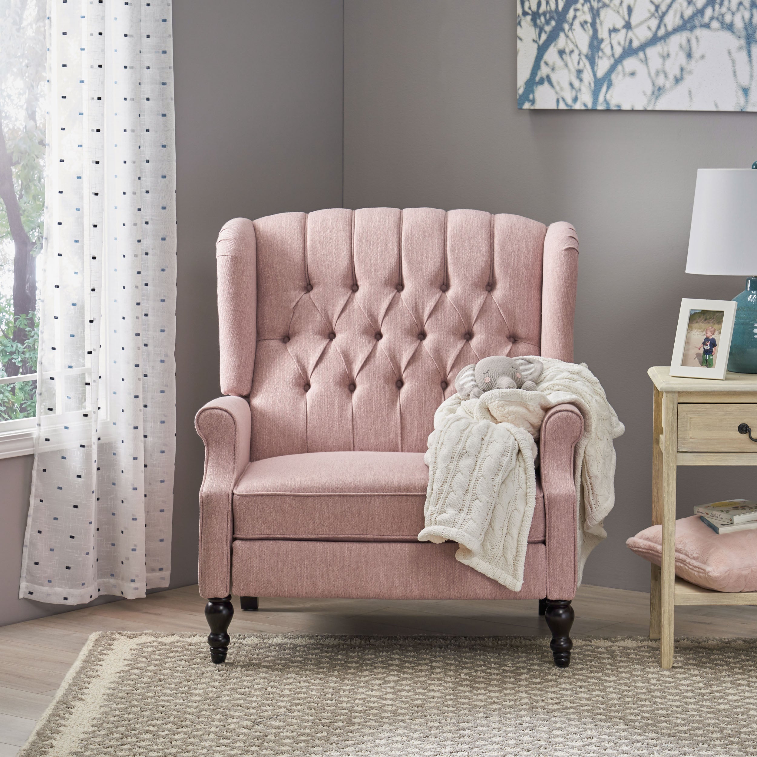 Oversized Wingback Tufted Recliner Accent Chair