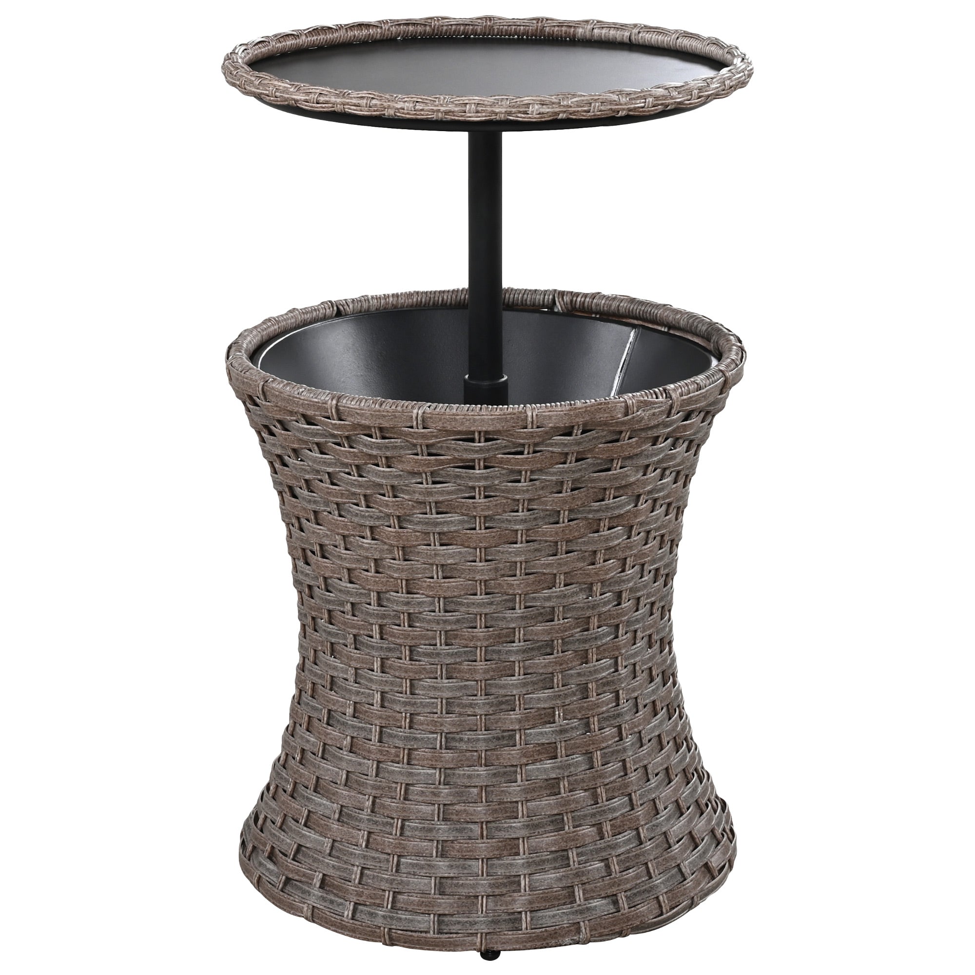 5-Piece Patio Set with Bar Table, 2 Swivel Chair and 2 Ottomans