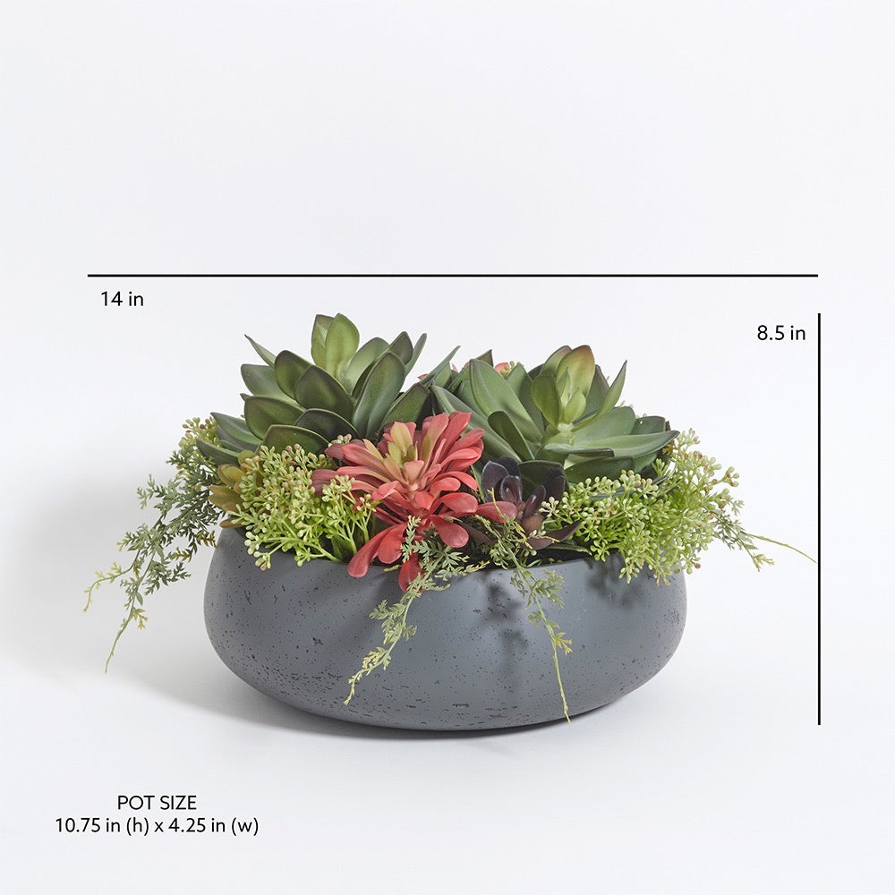 Faux Round Succulent Arrangement Sizing