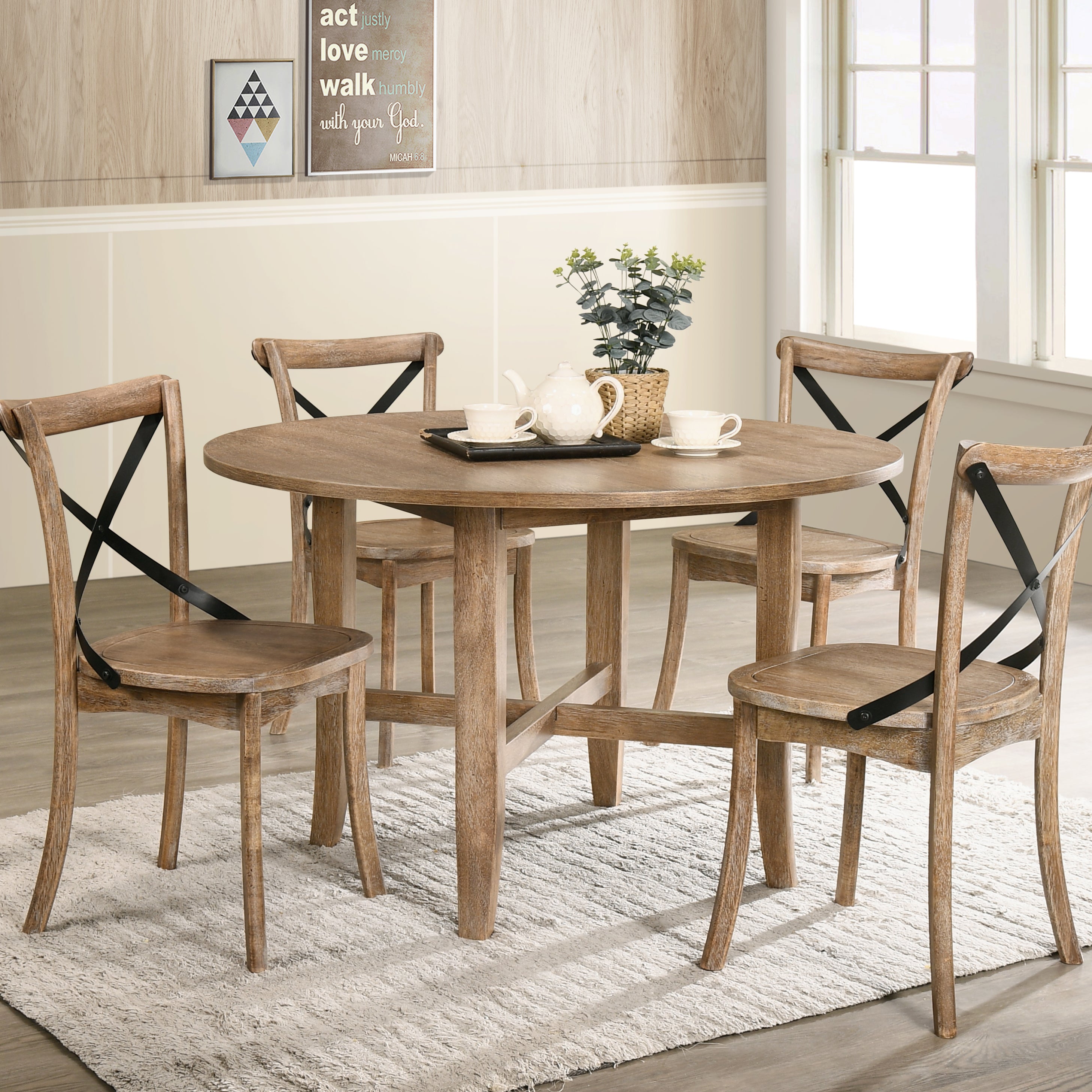 Rustic Oak Dining Chair, Set of 2