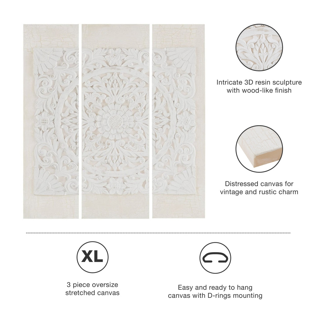 3-Piece Dimensional Resin Canvas Wall Art Set