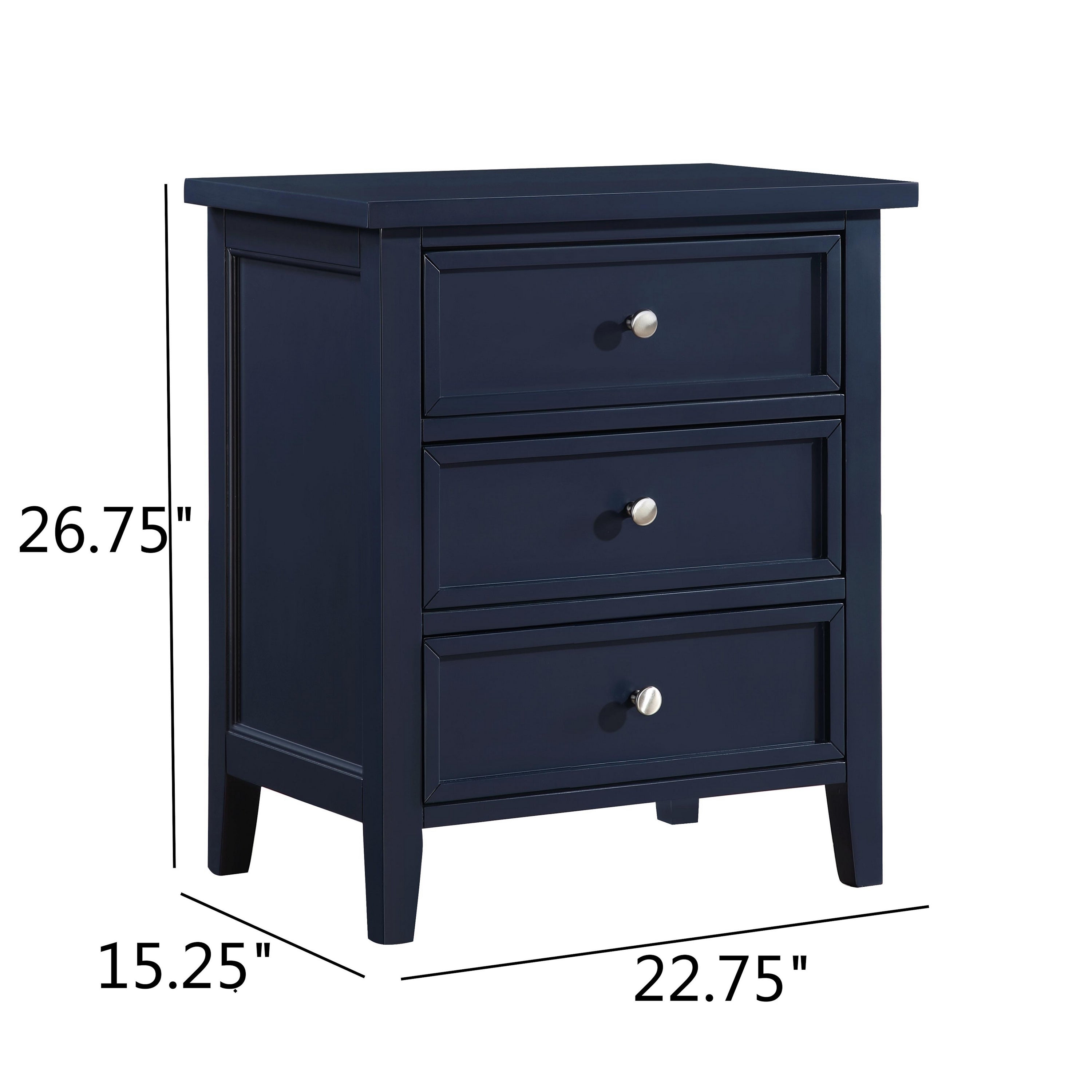Luca 3-Drawer Nightstand