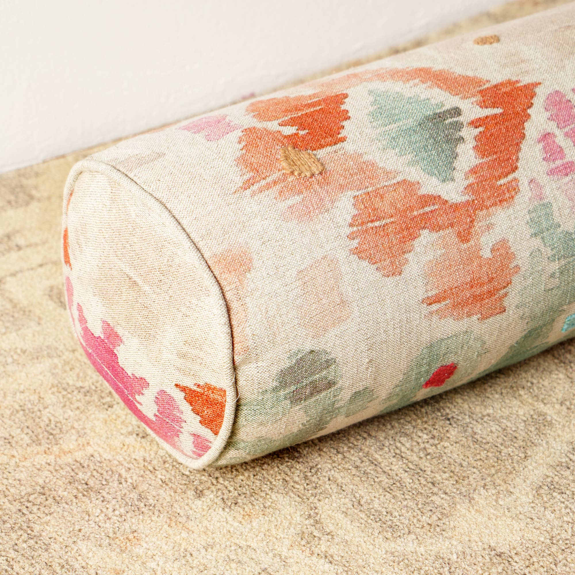 100% Cotton Printed Bolster Throw Pillow