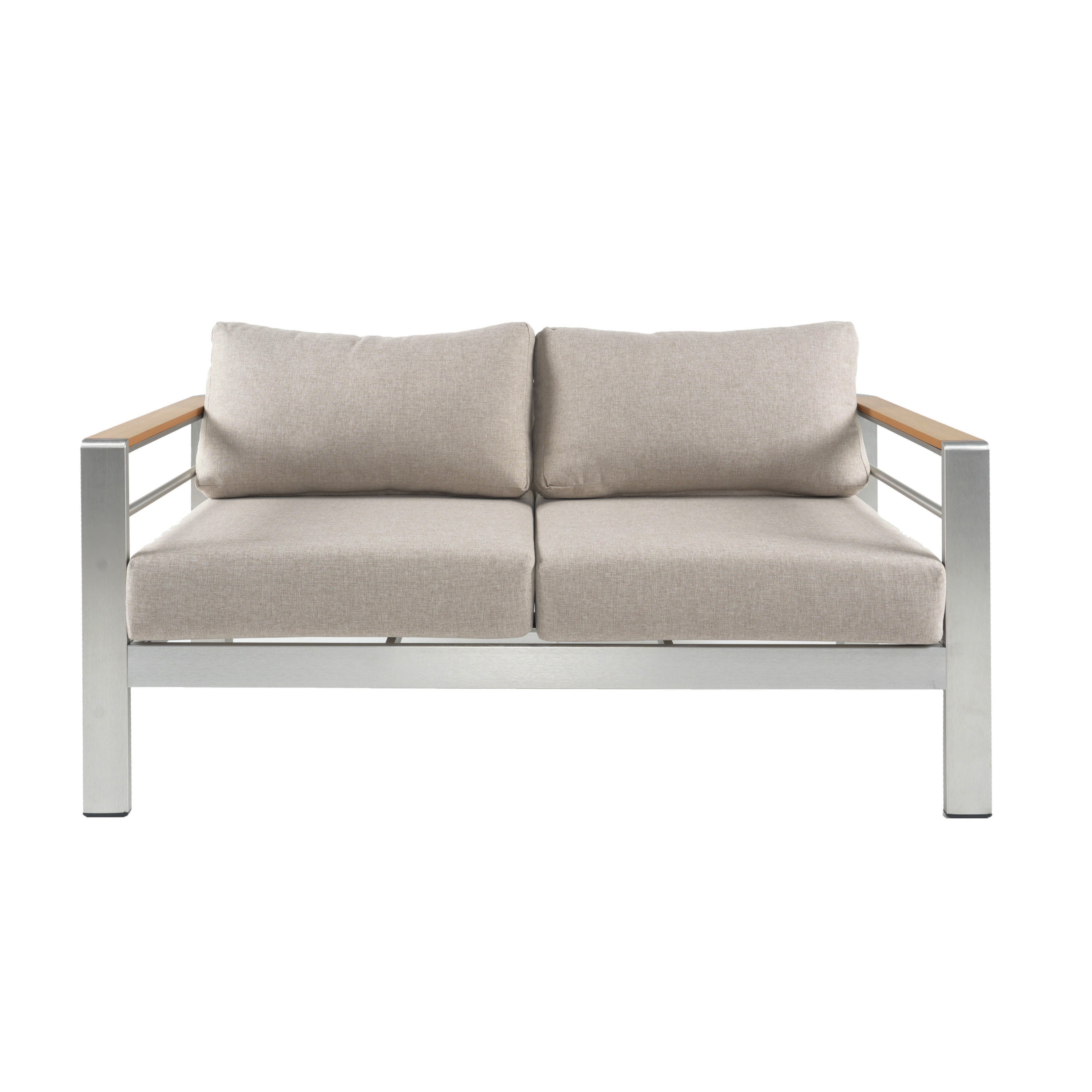 Celestite 4-Piece Patio Set with Loveseat, 2 Club Chairs and Rectangular Coffee Table