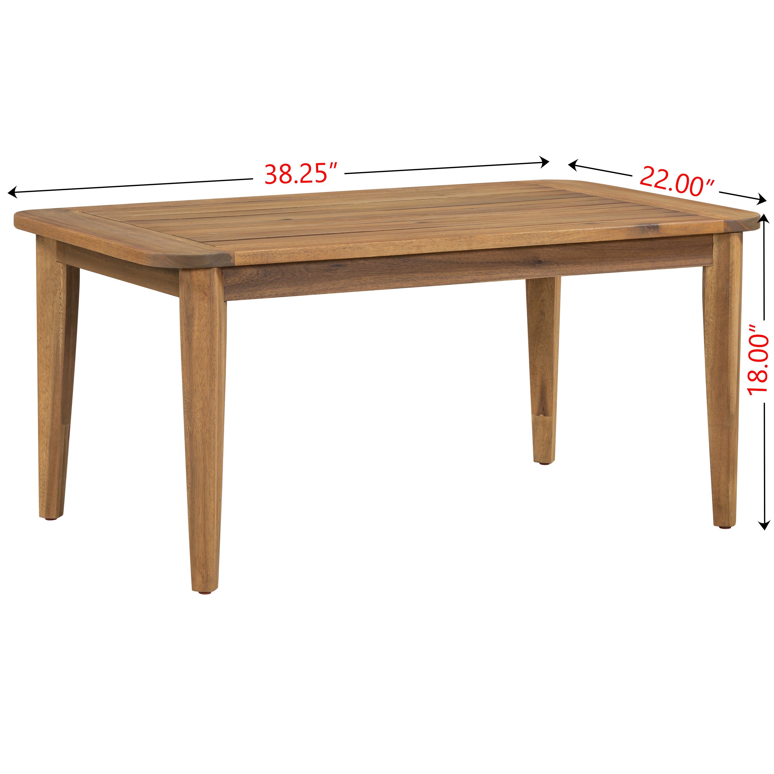 Wondered Outdoor Acacia Wood Coffee Table with Slatted Tabletop